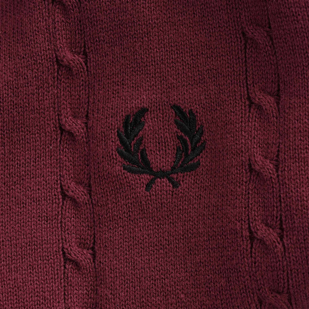 Cable Knit Cardigan - Aubergine