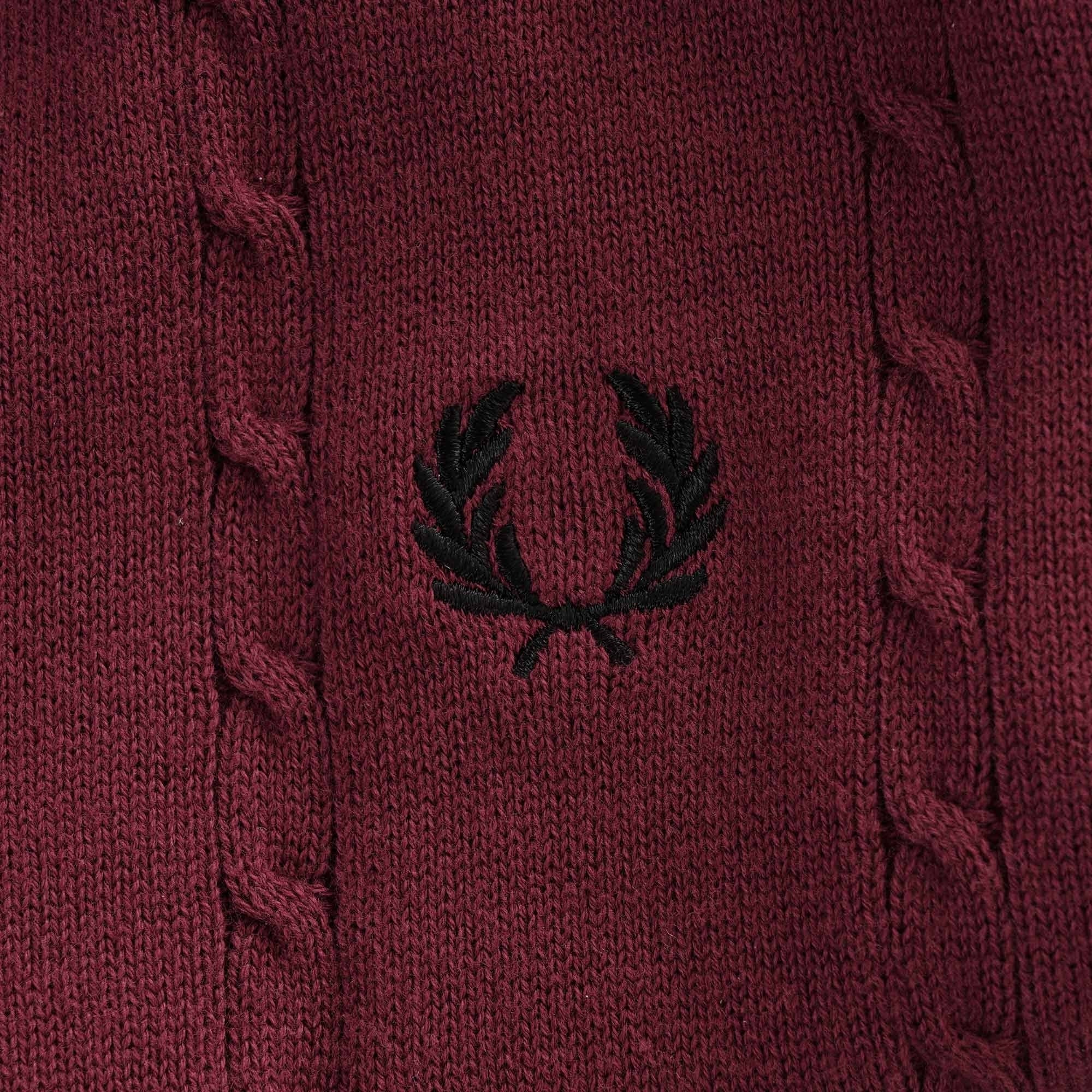 Cable Knit Cardigan - Aubergine
