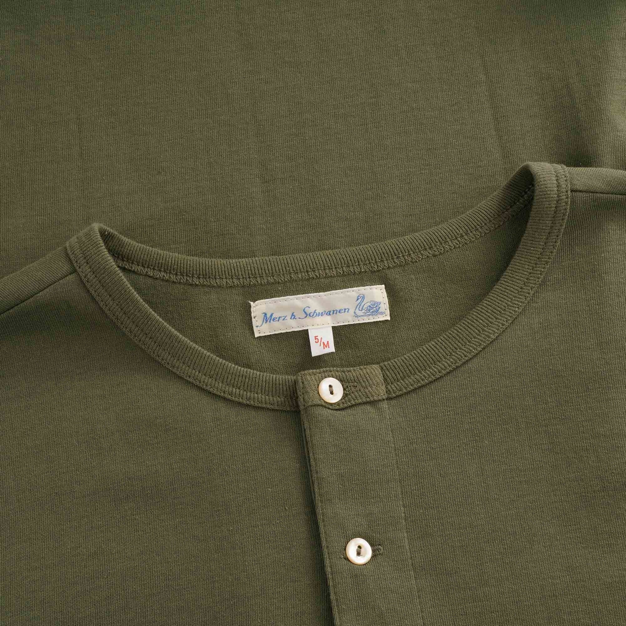 Henley Long Sleeve T-Shirt - Army Green
