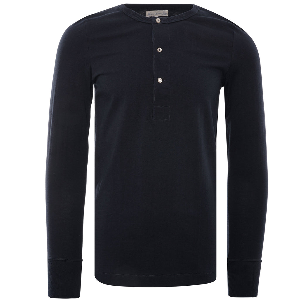 Merz b Schwanen Henley T-Shirt - Night Blue