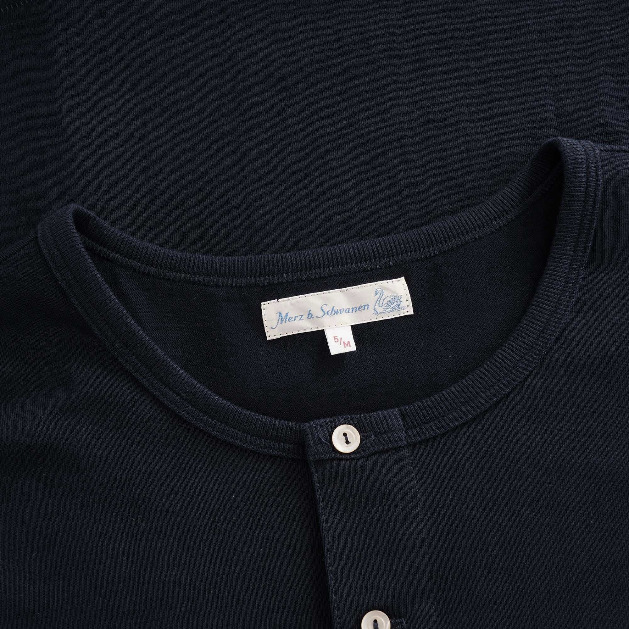 Merz b Schwanen Henley T-Shirt - Night Blue