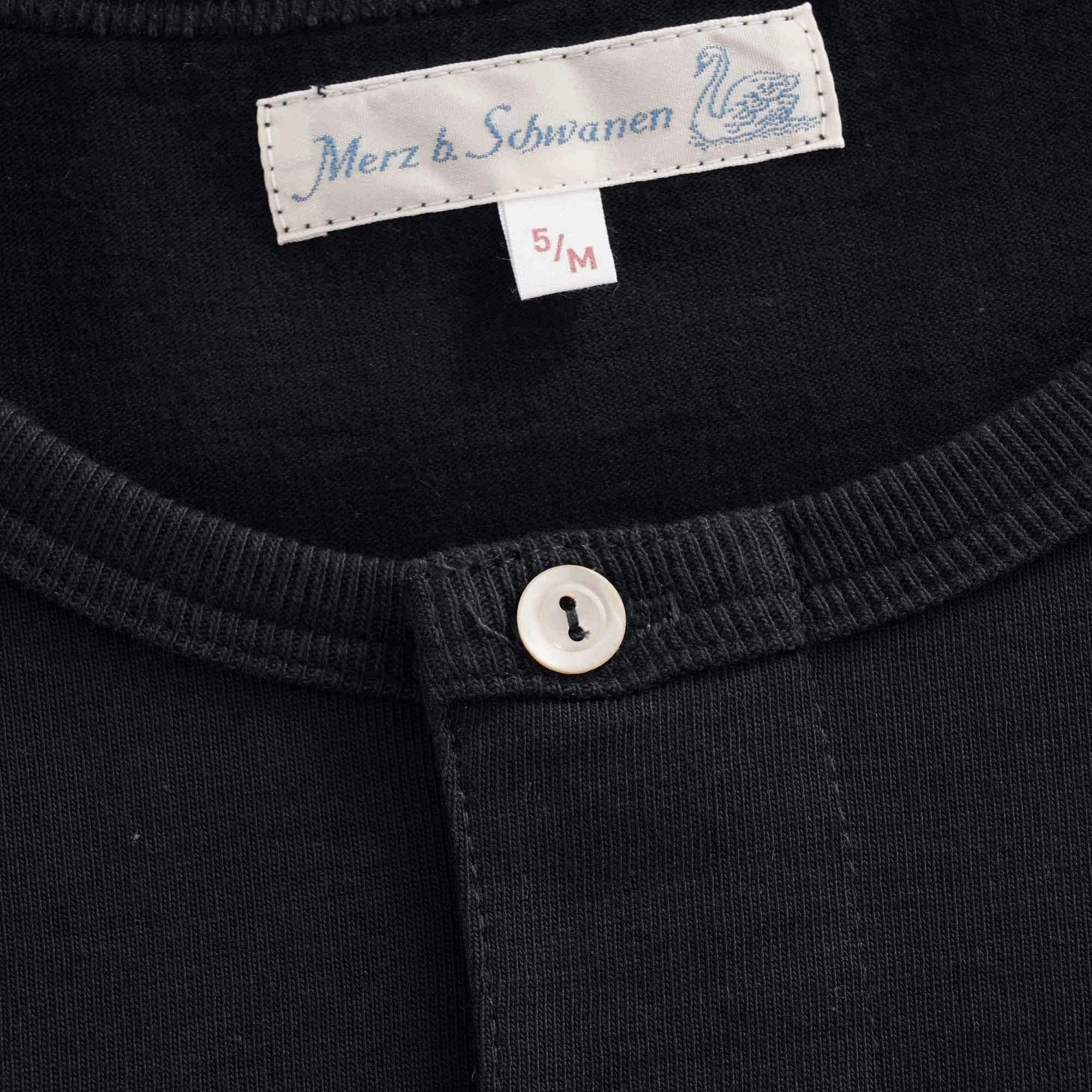 Merz b Schwanen Henley Long Sleeve T-Shirt - Charcoal