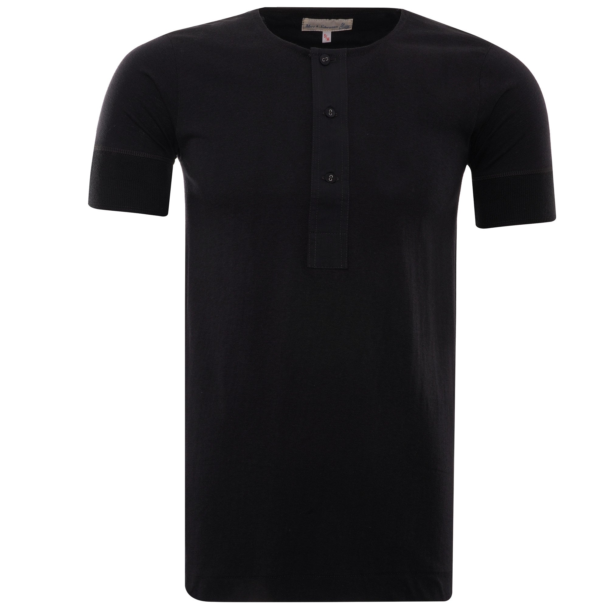 Button Facing T-Shirt - Black