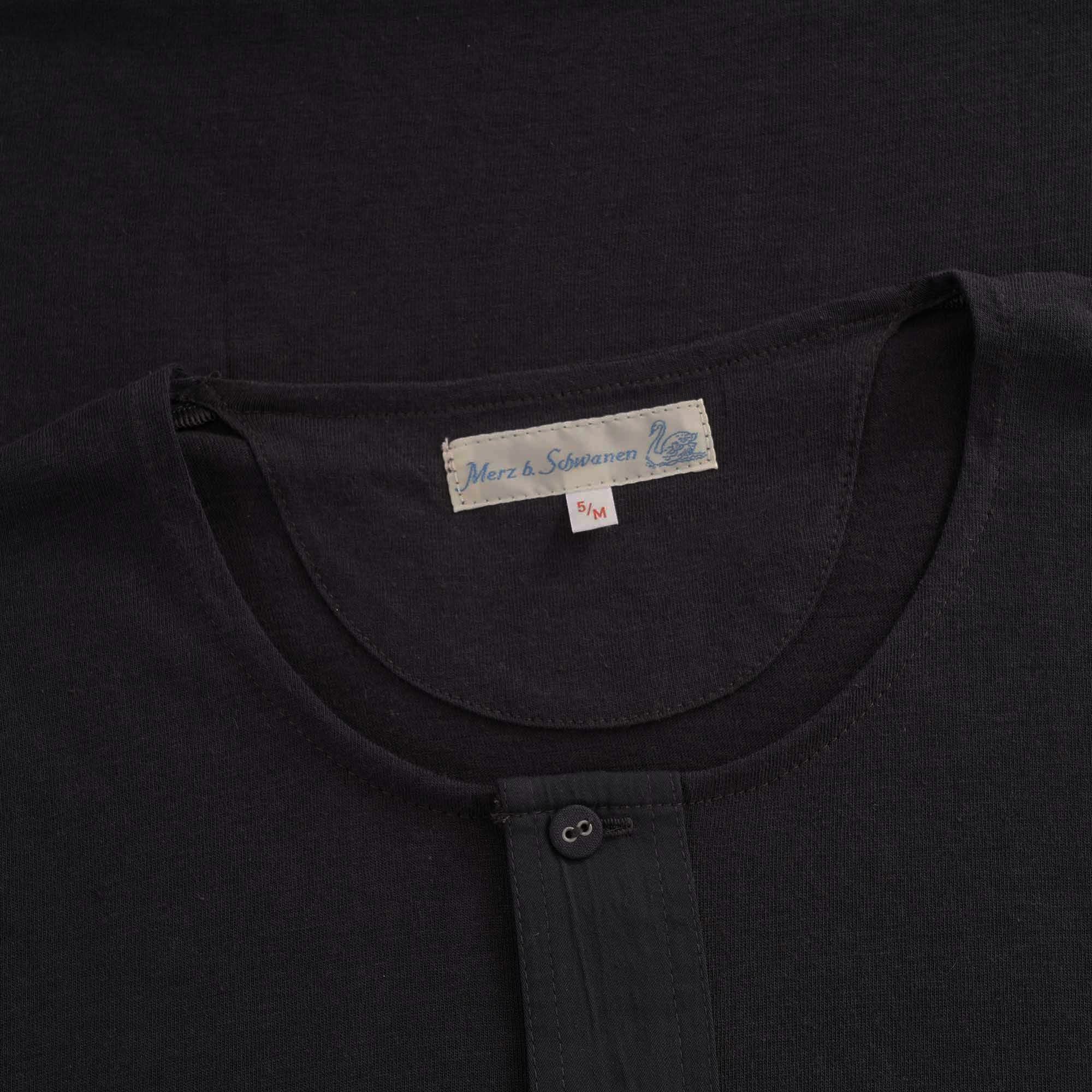 Button Facing T-Shirt - Black
