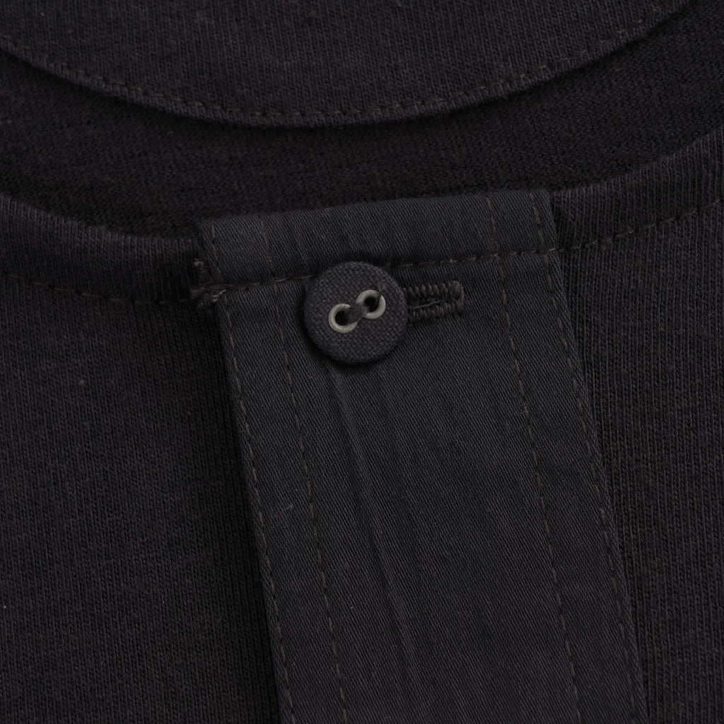 Button Facing T-Shirt - Black