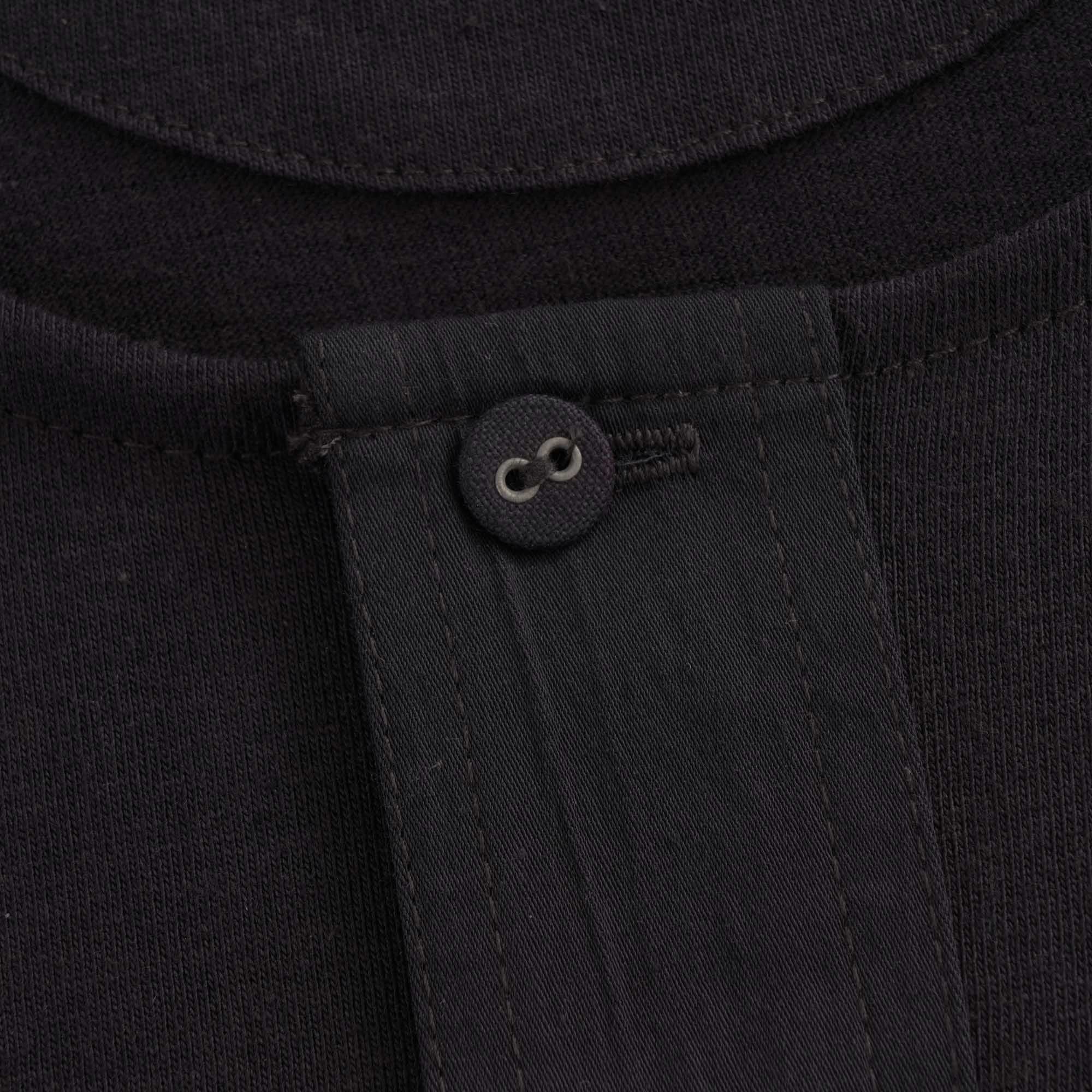 Button Facing T-Shirt - Black