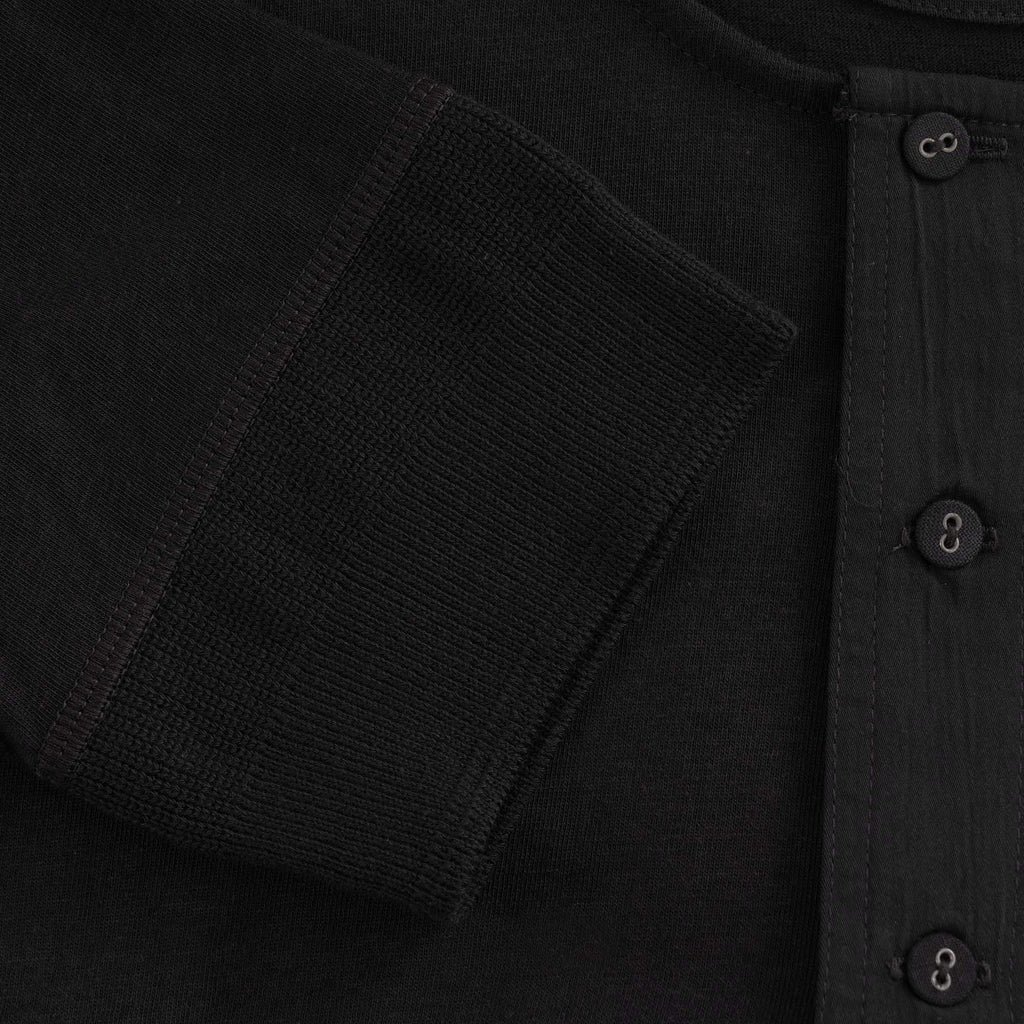 Button Facing T-Shirt - Black