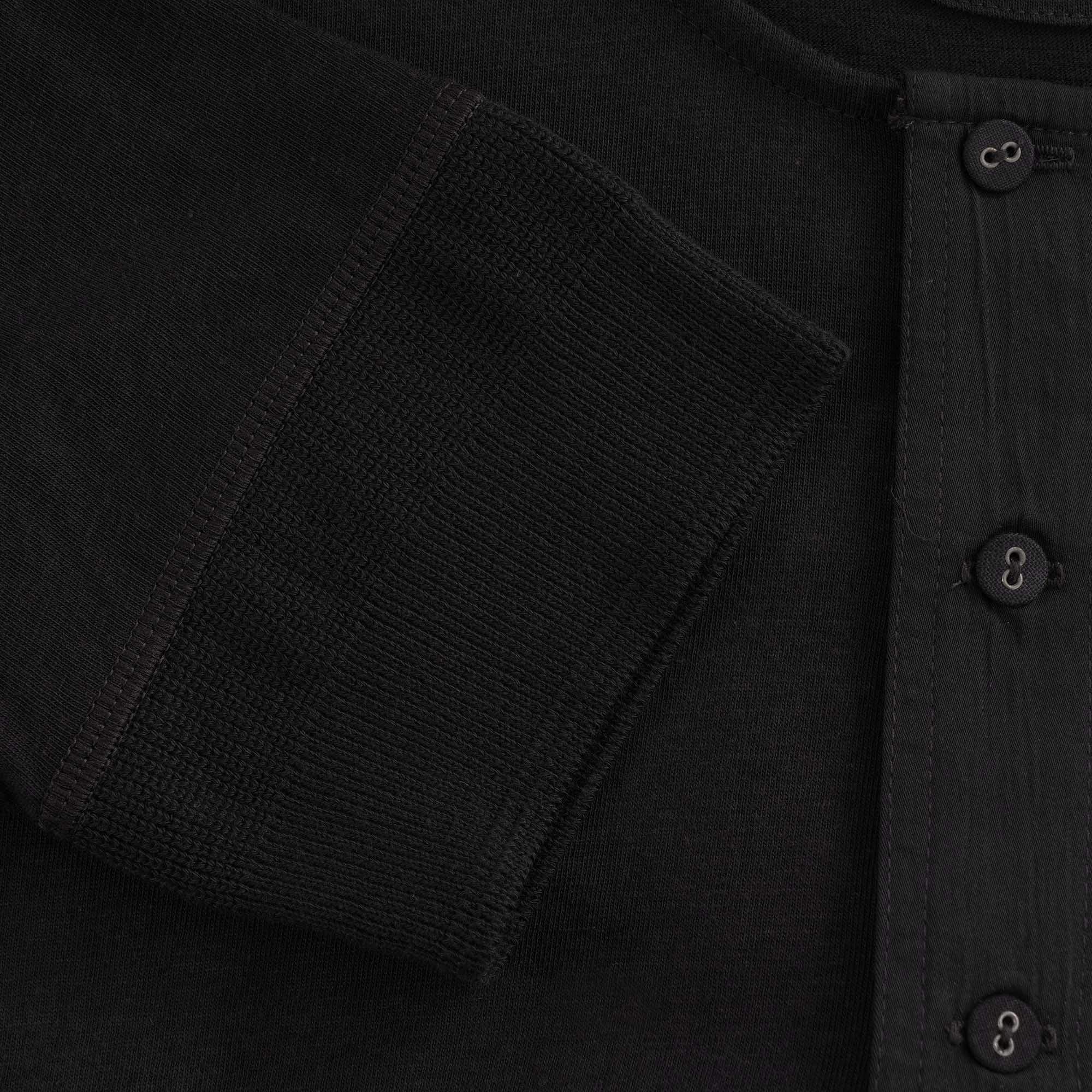 Button Facing T-Shirt - Black