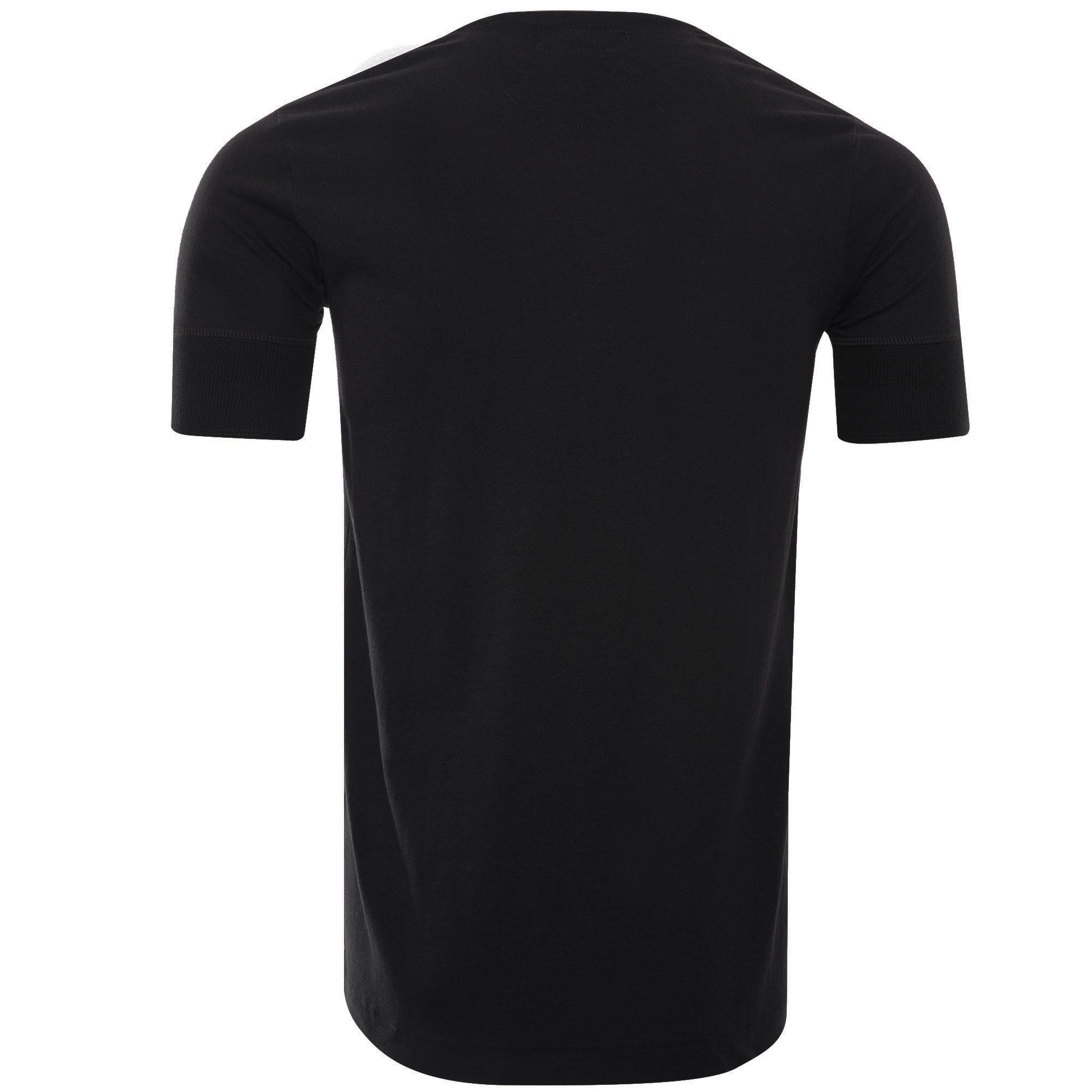 Button Facing T-Shirt - Black