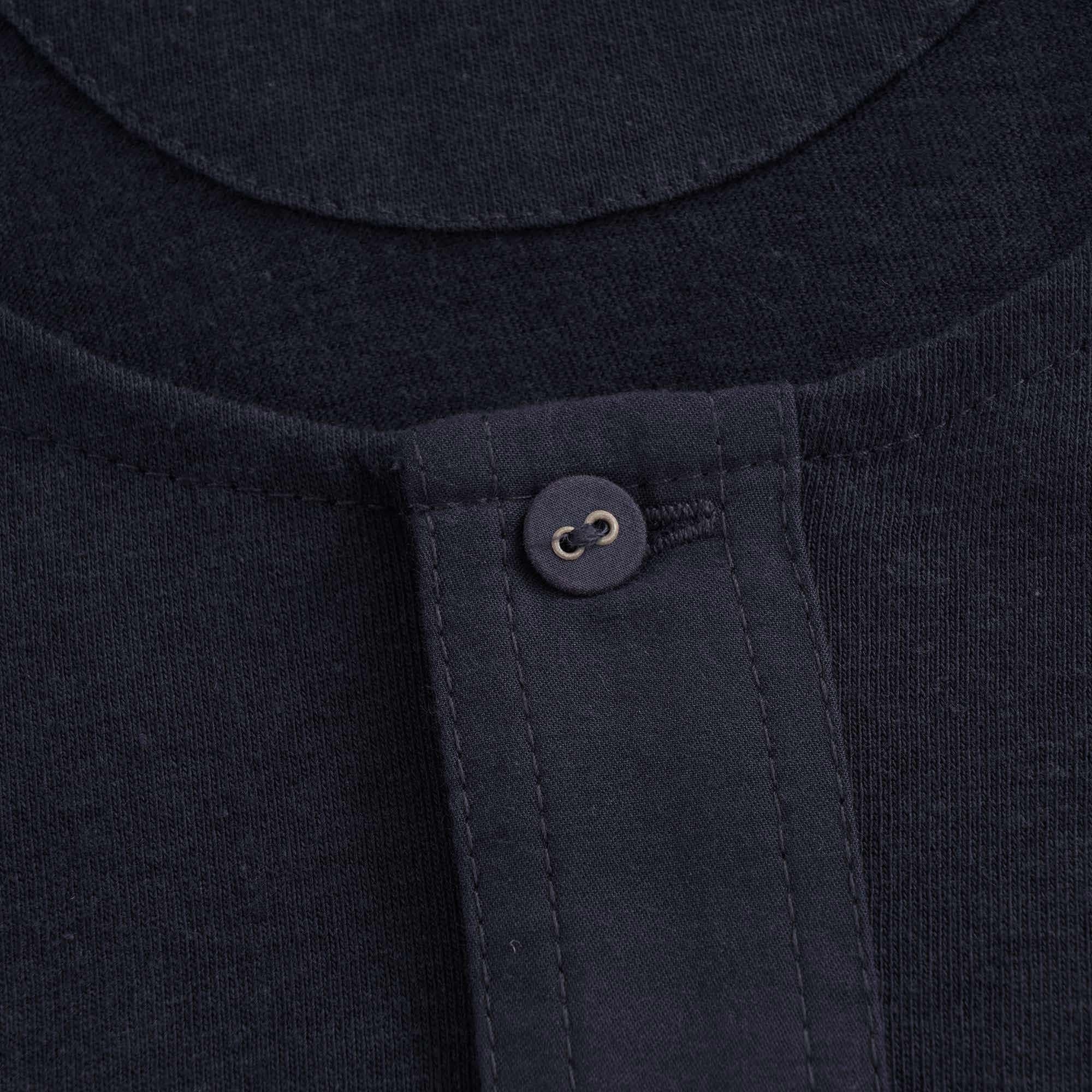 Button Facing Long Sleeve T-Shirt - Charcoal