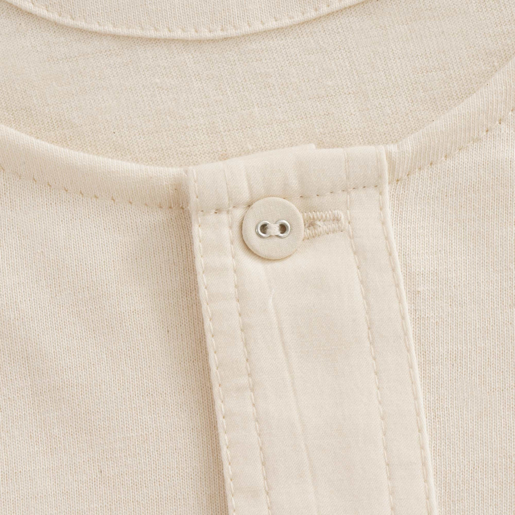 Button Facing Long Sleeve T-Shirt - Nature