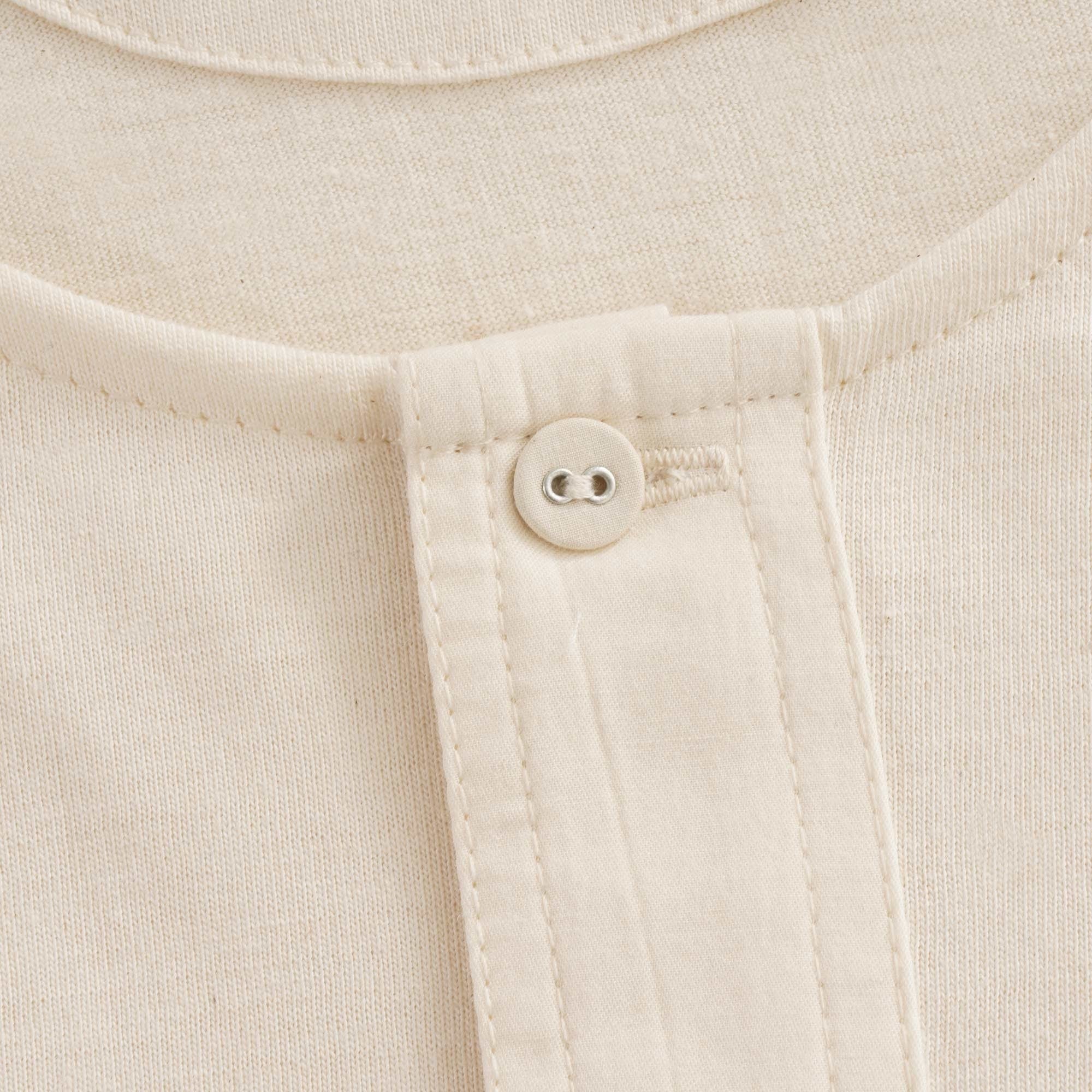 Button Facing Long Sleeve T-Shirt - Nature