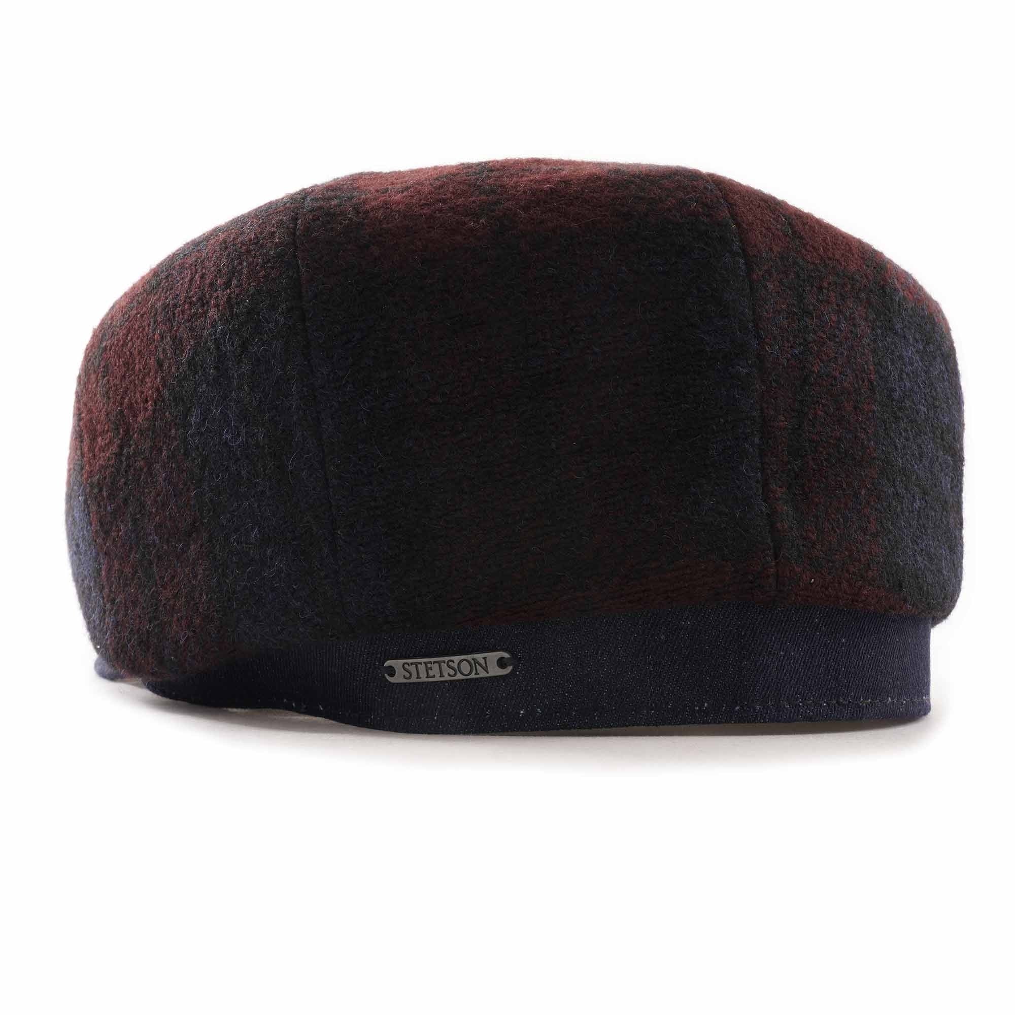 Stetson Hats Hatteras Lambswool Check Flat Cap - Blue/Red