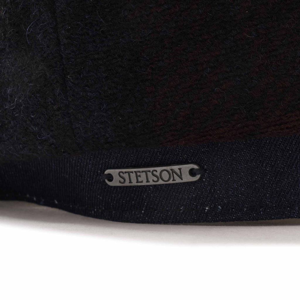 Stetson Hats Hatteras Lambswool Check Flat Cap - Blue/Red