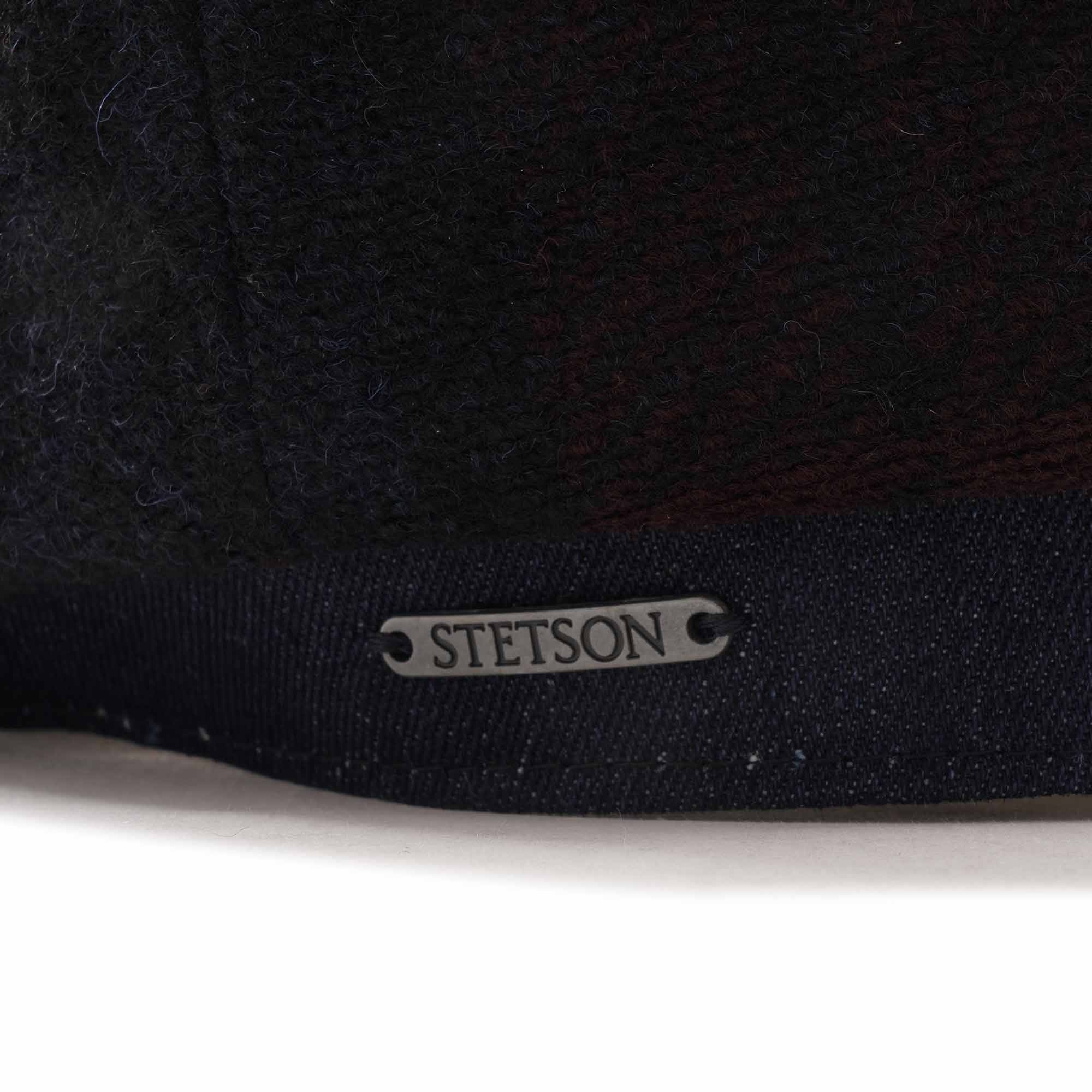 Stetson Hats Hatteras Lambswool Check Flat Cap - Blue/Red