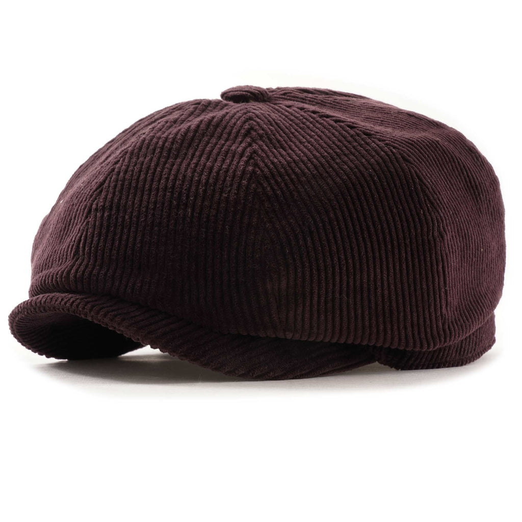 Stetson Hats Hatteras Wide Corduroy Flat Cap - Wine