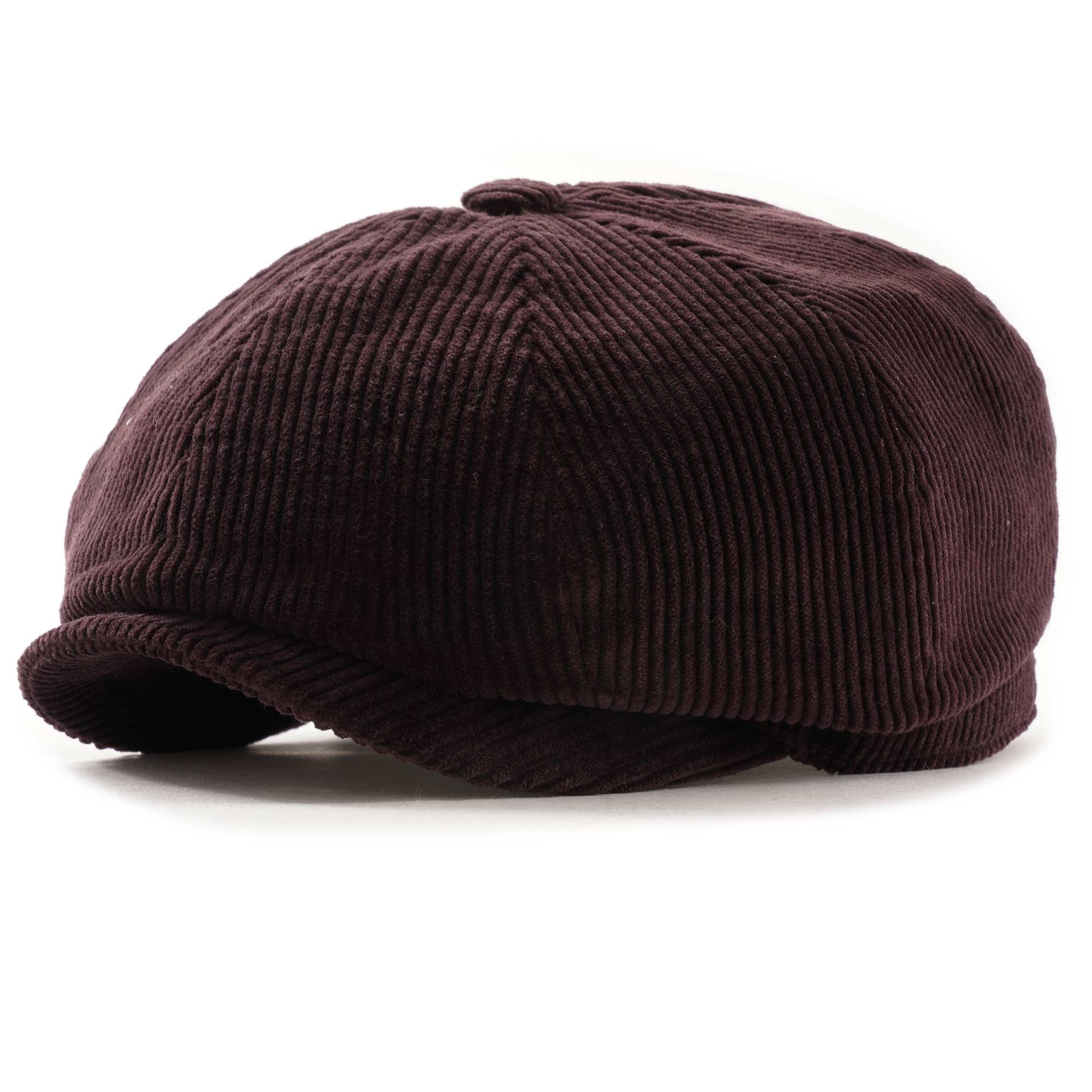 Stetson Hats Hatteras Wide Corduroy Flat Cap - Wine
