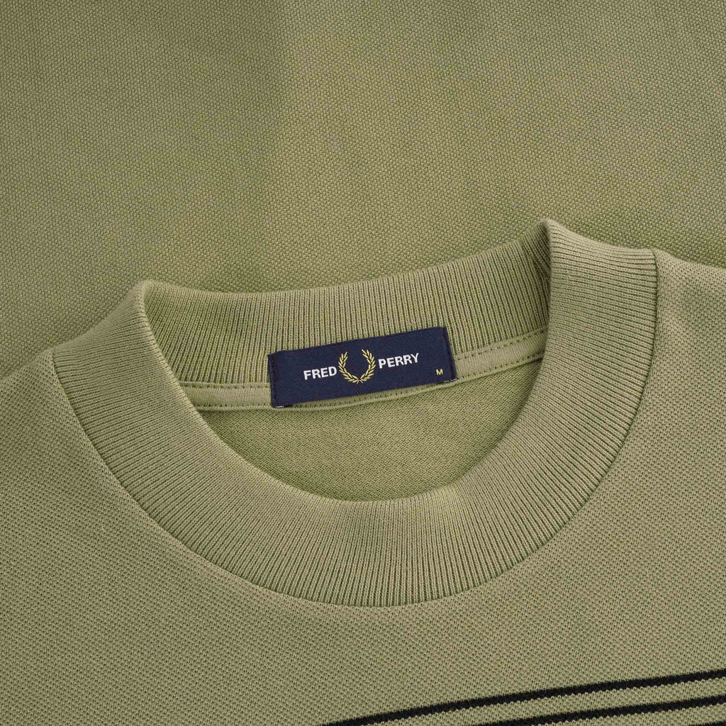 Striped Piqu T-Shirt - Sage