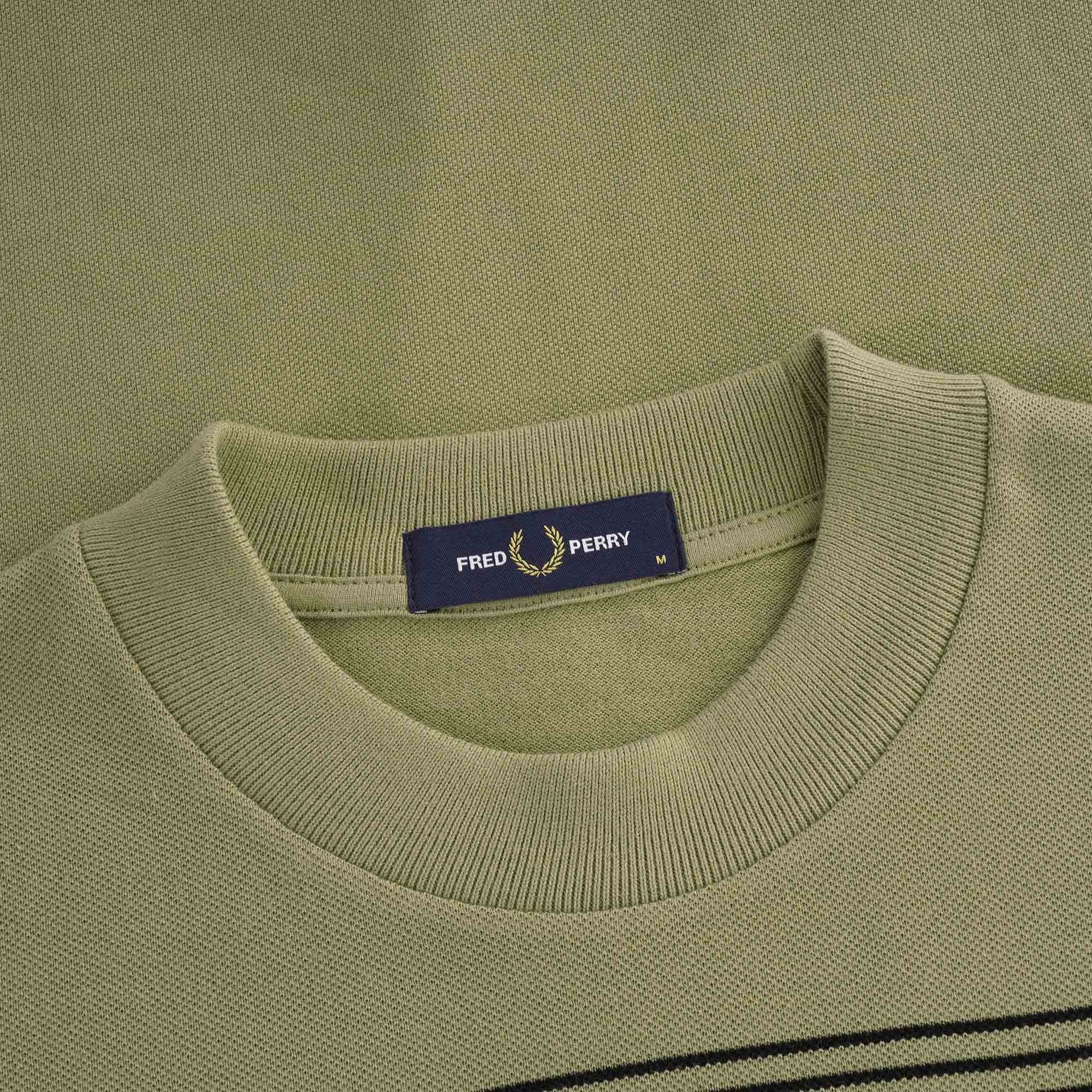 Striped Piqu T-Shirt - Sage
