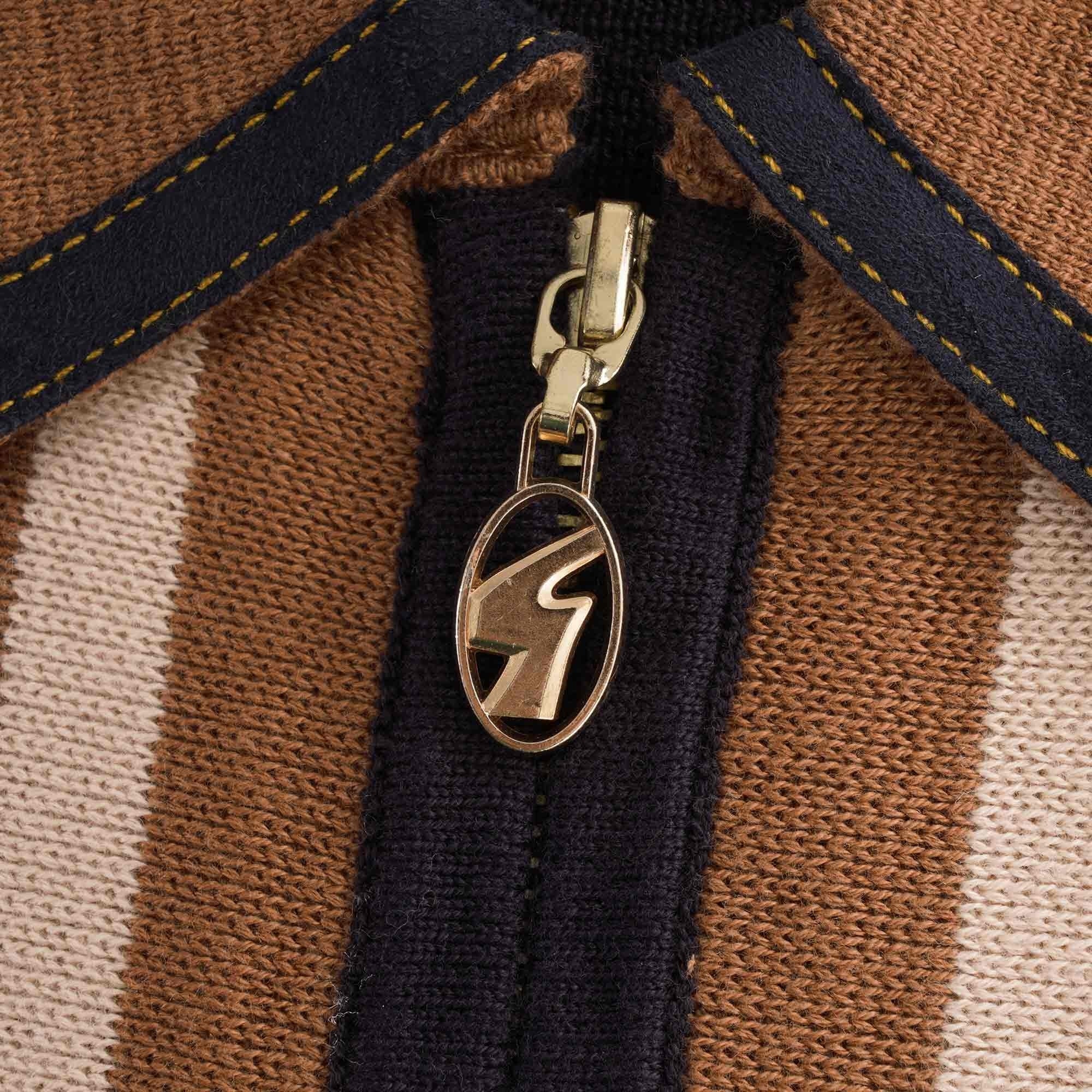 Gabicci Vintage Finney Zip Through Polo Shirt - Navy