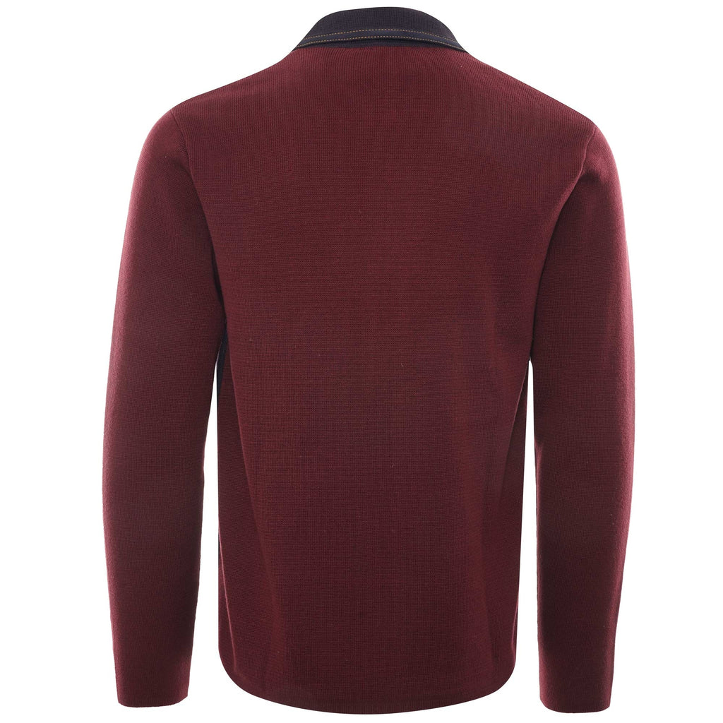 Gabicci Vintage Finney Zip Through Polo Shirt - Cabernet