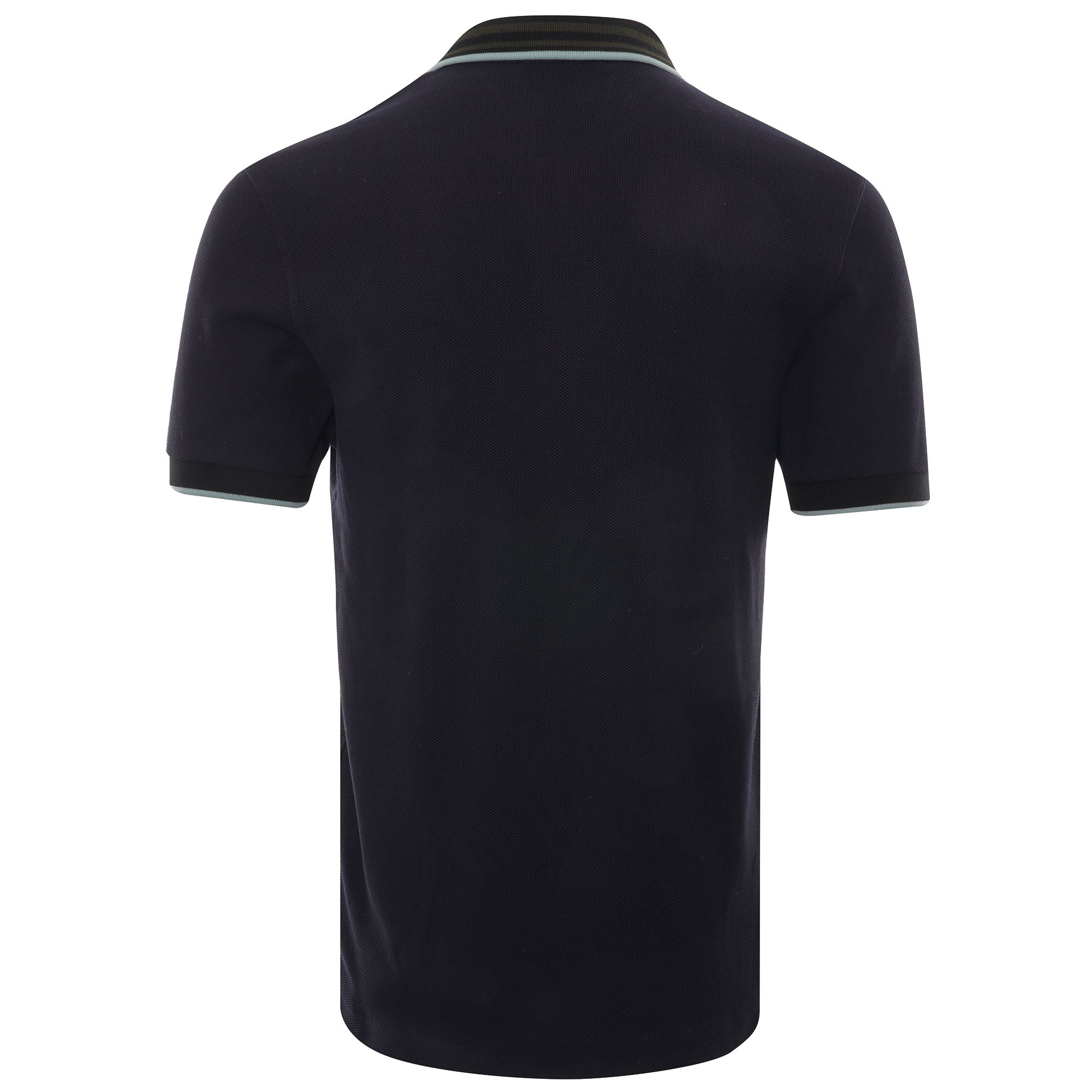 Striped Collar Polo Shirt - Navy
