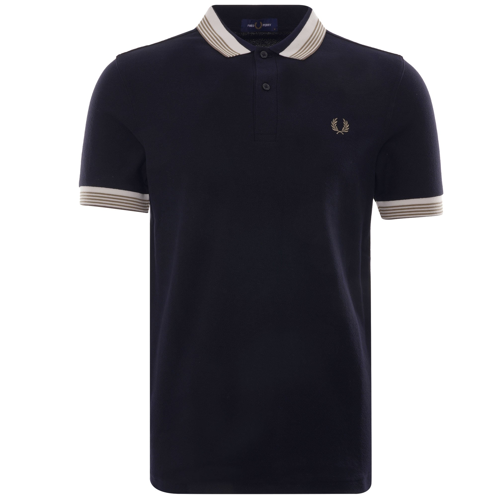 Striped Collar Polo Shirt - Navy