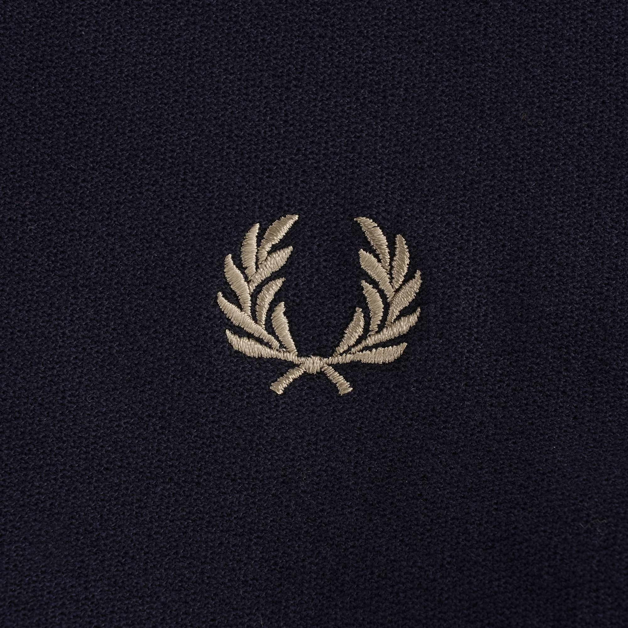 Striped Collar Polo Shirt - Navy