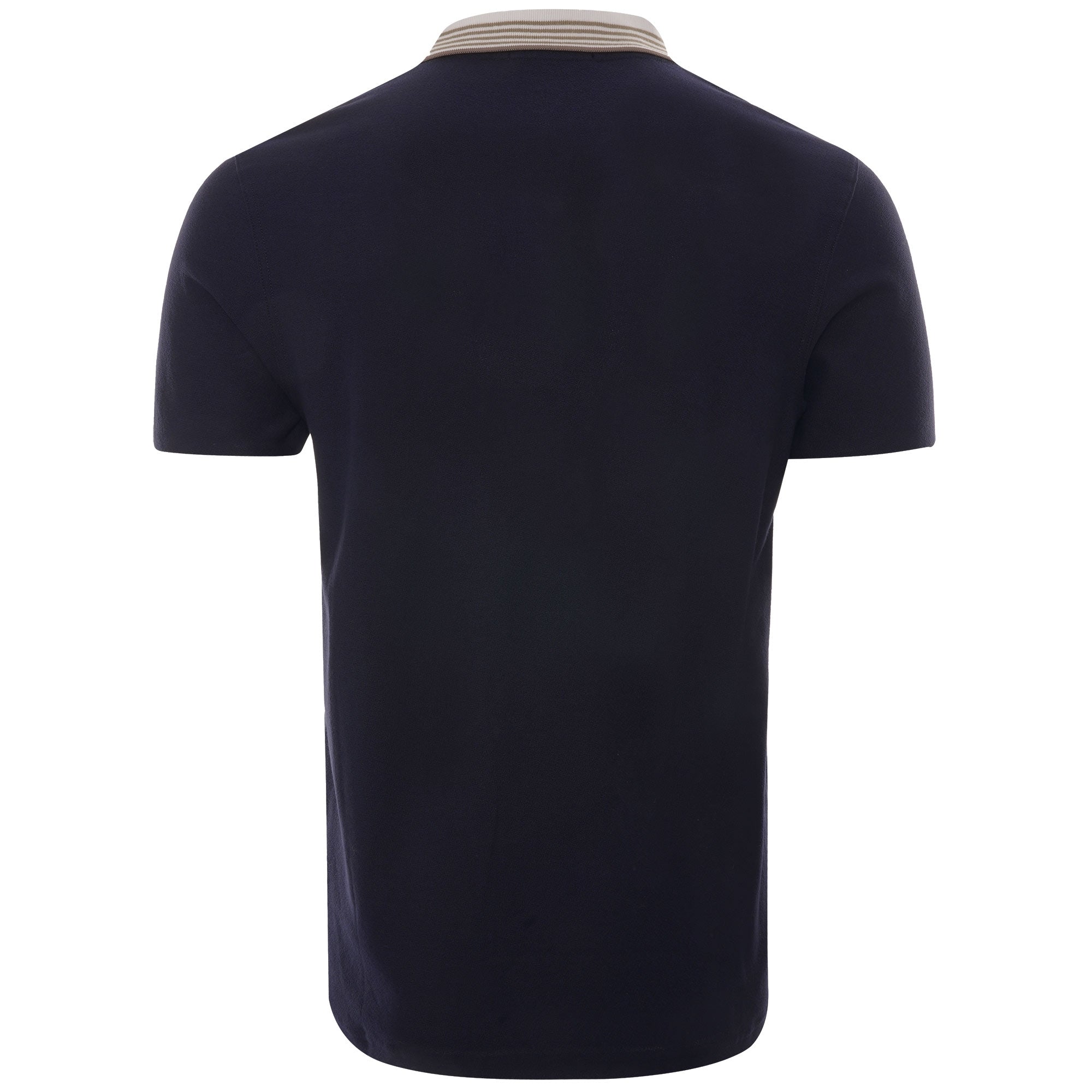 Striped Collar Polo Shirt - Navy