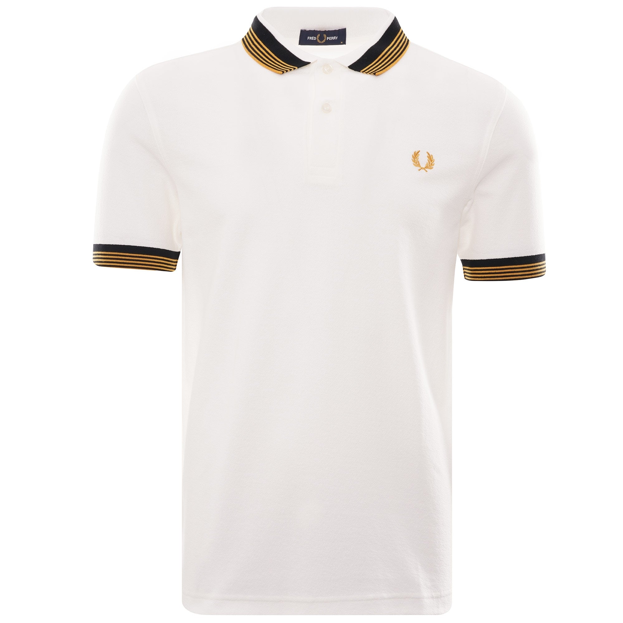 Striped Collar Polo Shirt - Snow White