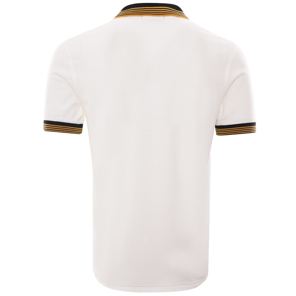 Striped Collar Polo Shirt - Snow White