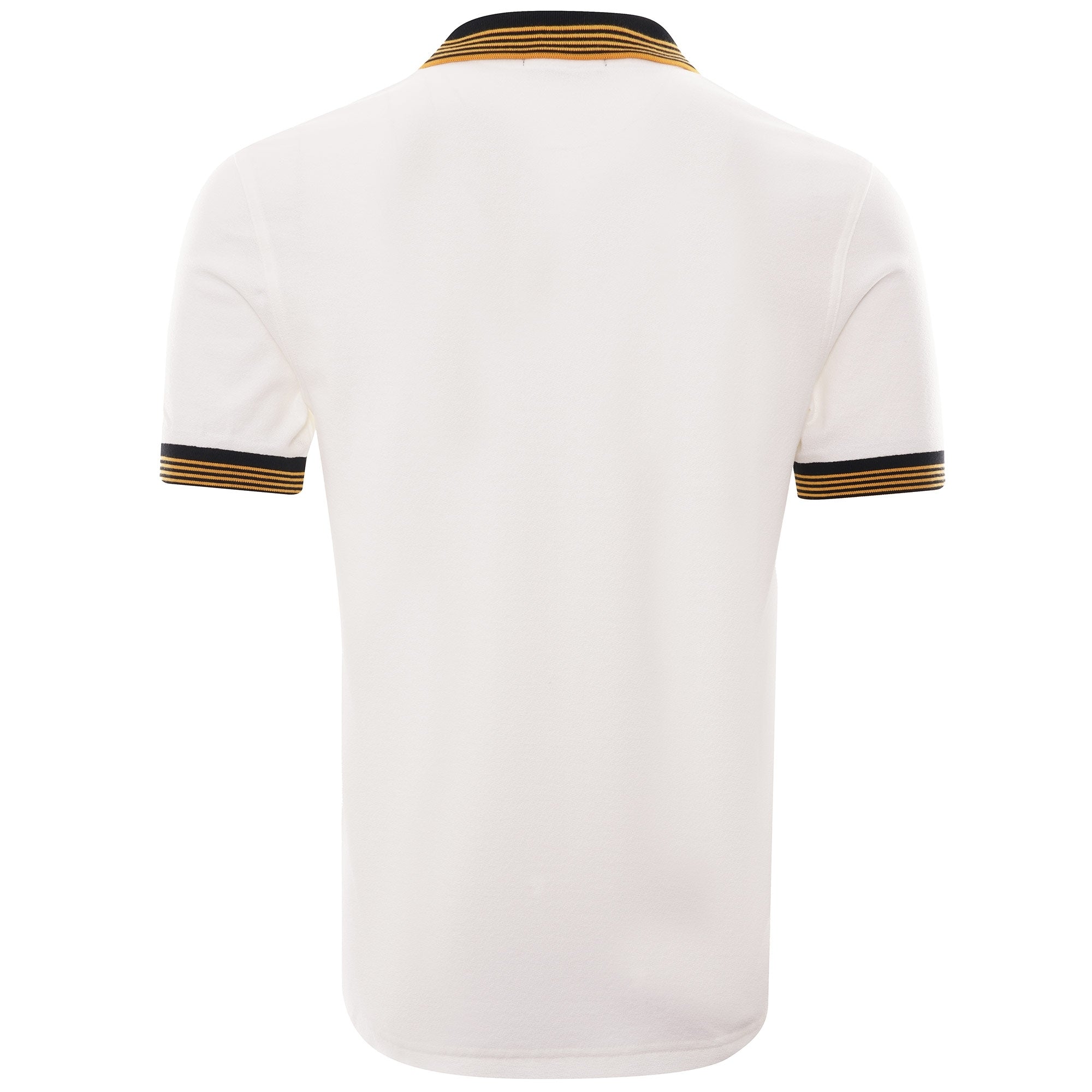 Striped Collar Polo Shirt - Snow White