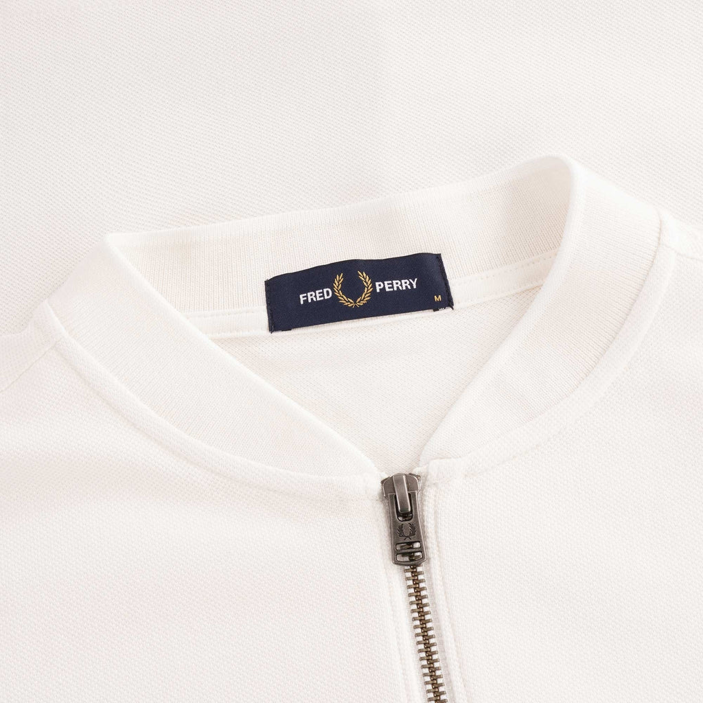 Towelling Zip Neck Polo Shirt - Snow White