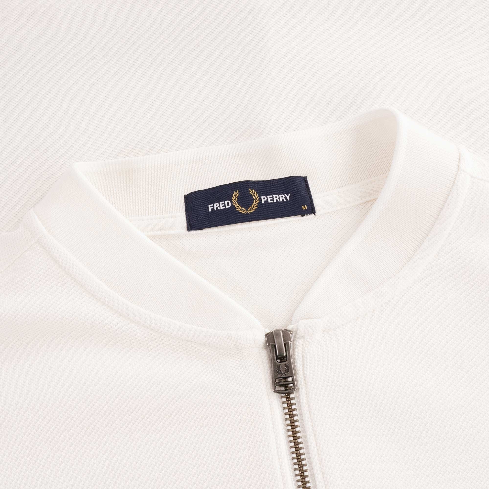 Towelling Zip Neck Polo Shirt - Snow White