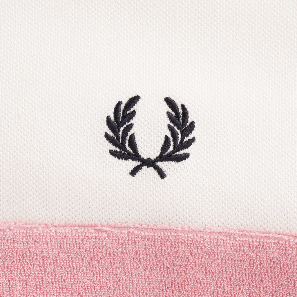 Towelling Zip Neck Polo Shirt - Snow White