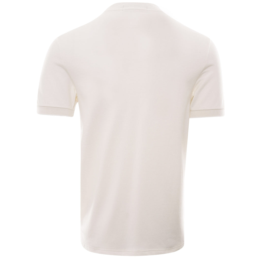 Towelling Zip Neck Polo Shirt - Snow White