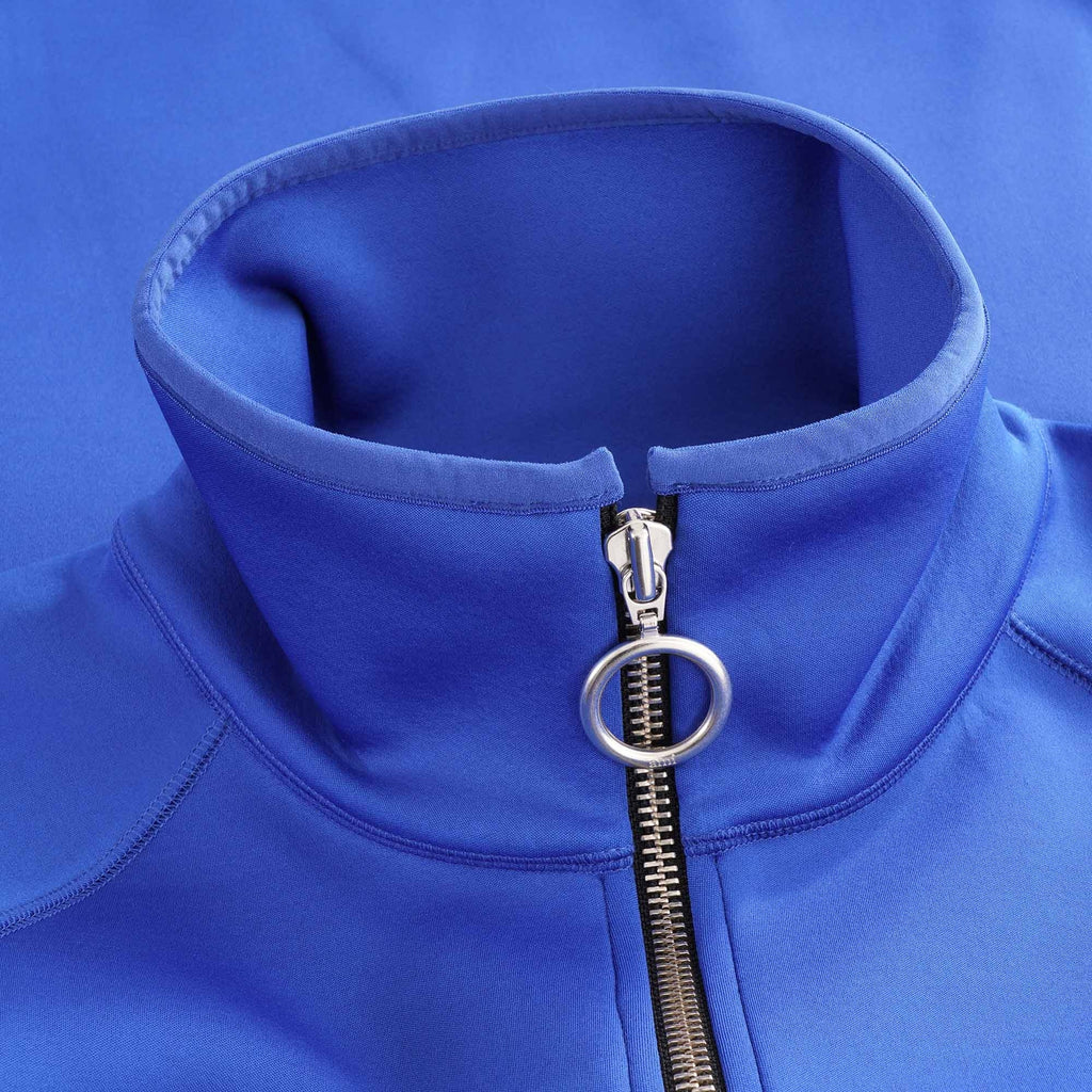 AMI Embroidered Half-Zip Sweatshirt - Royal Blue