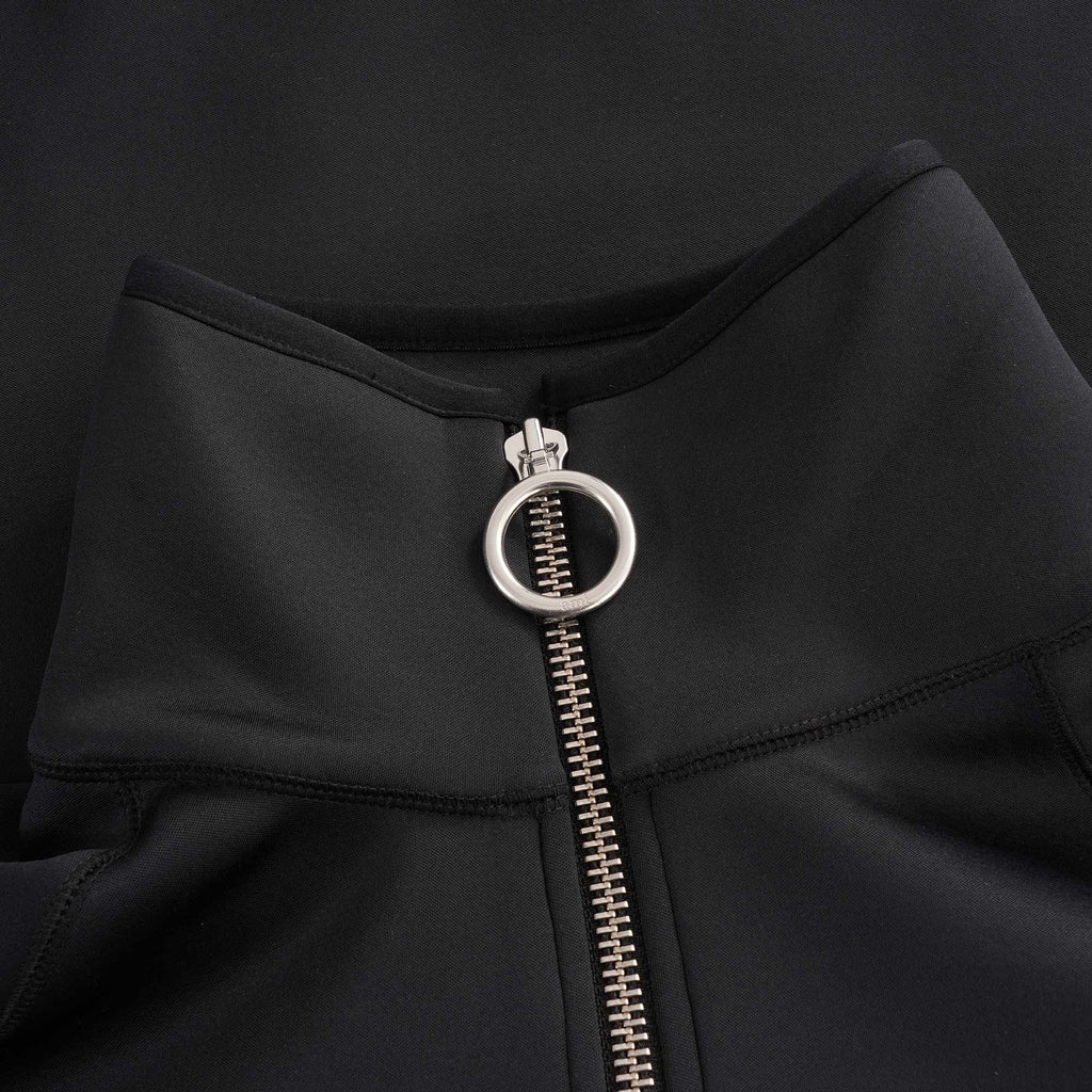 AMI Embroidered Half-Zip Sweatshirt - Black