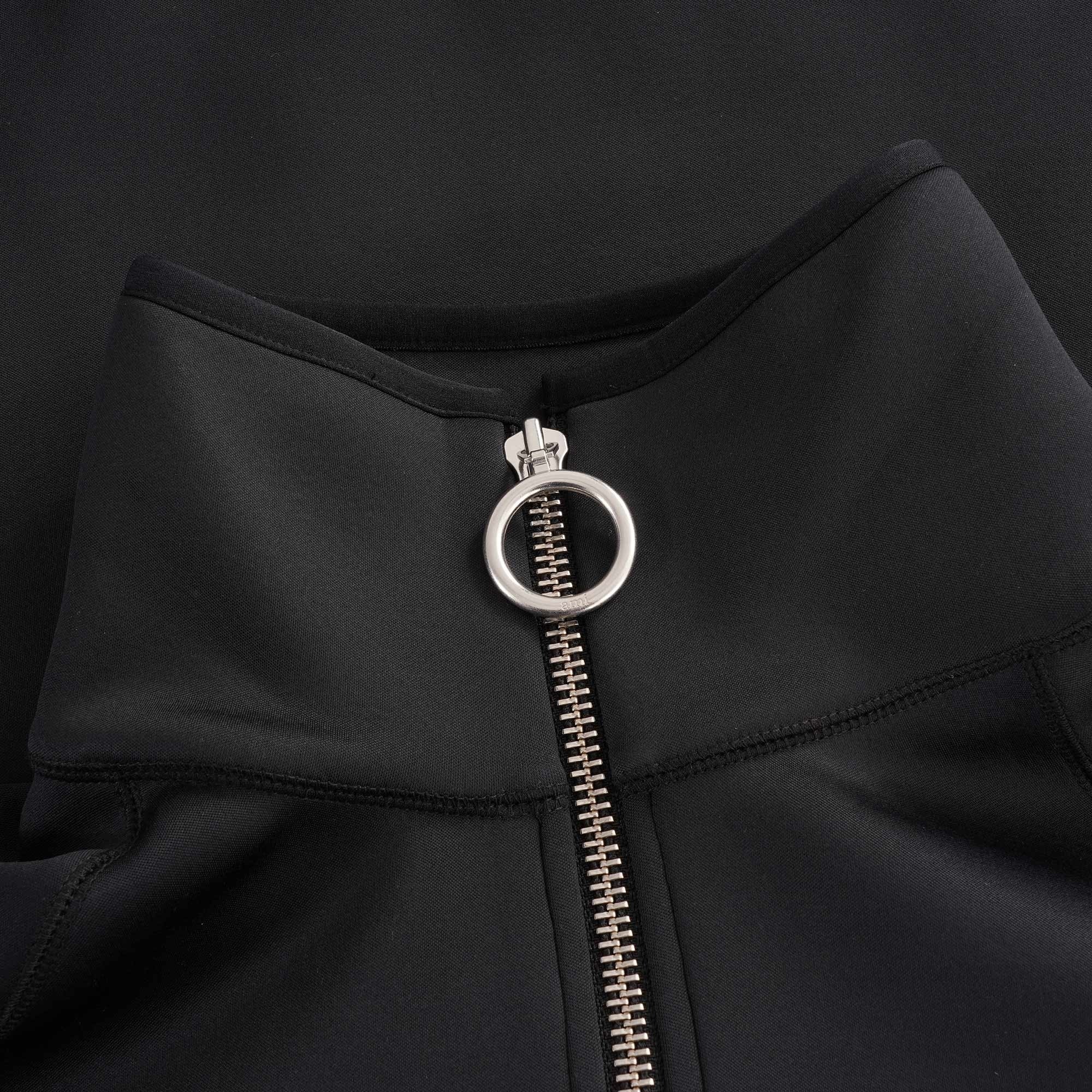 AMI Embroidered Half-Zip Sweatshirt - Black