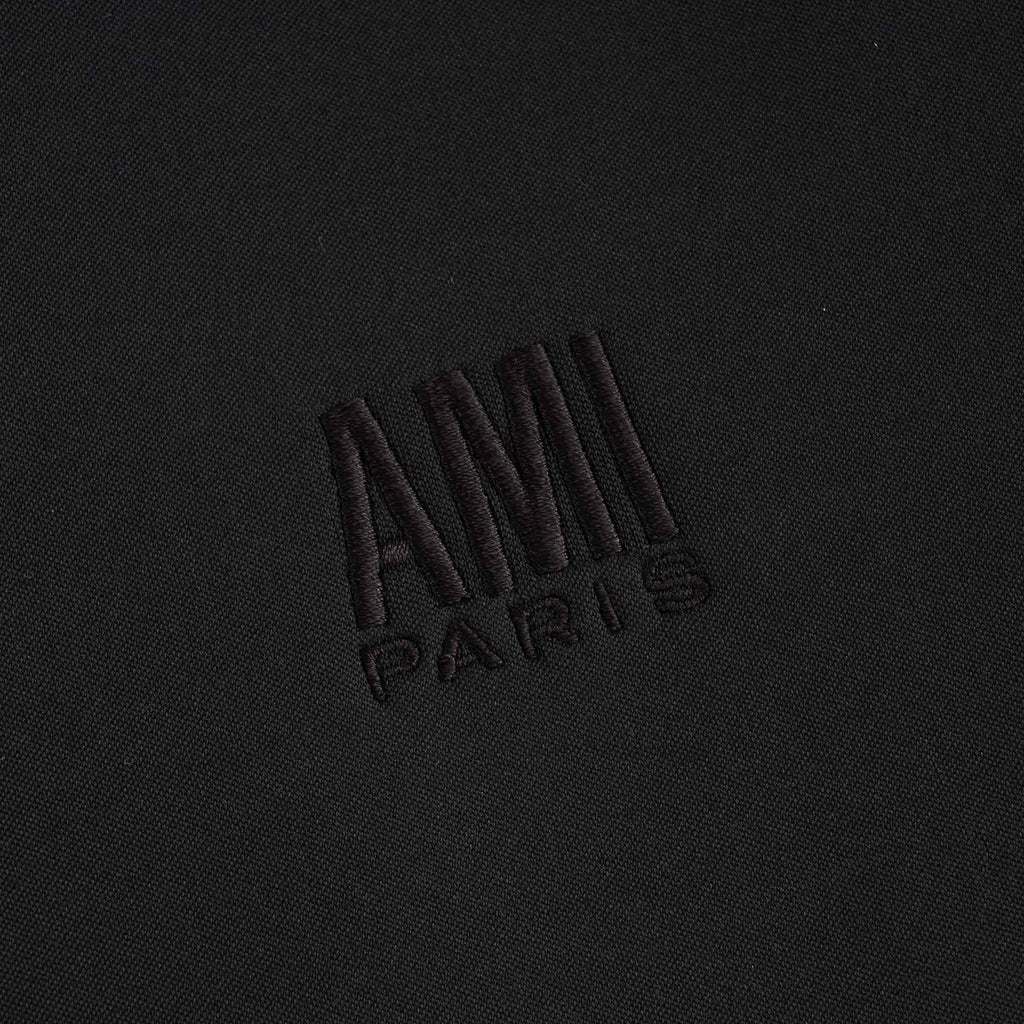 AMI Embroidered Half-Zip Sweatshirt - Black