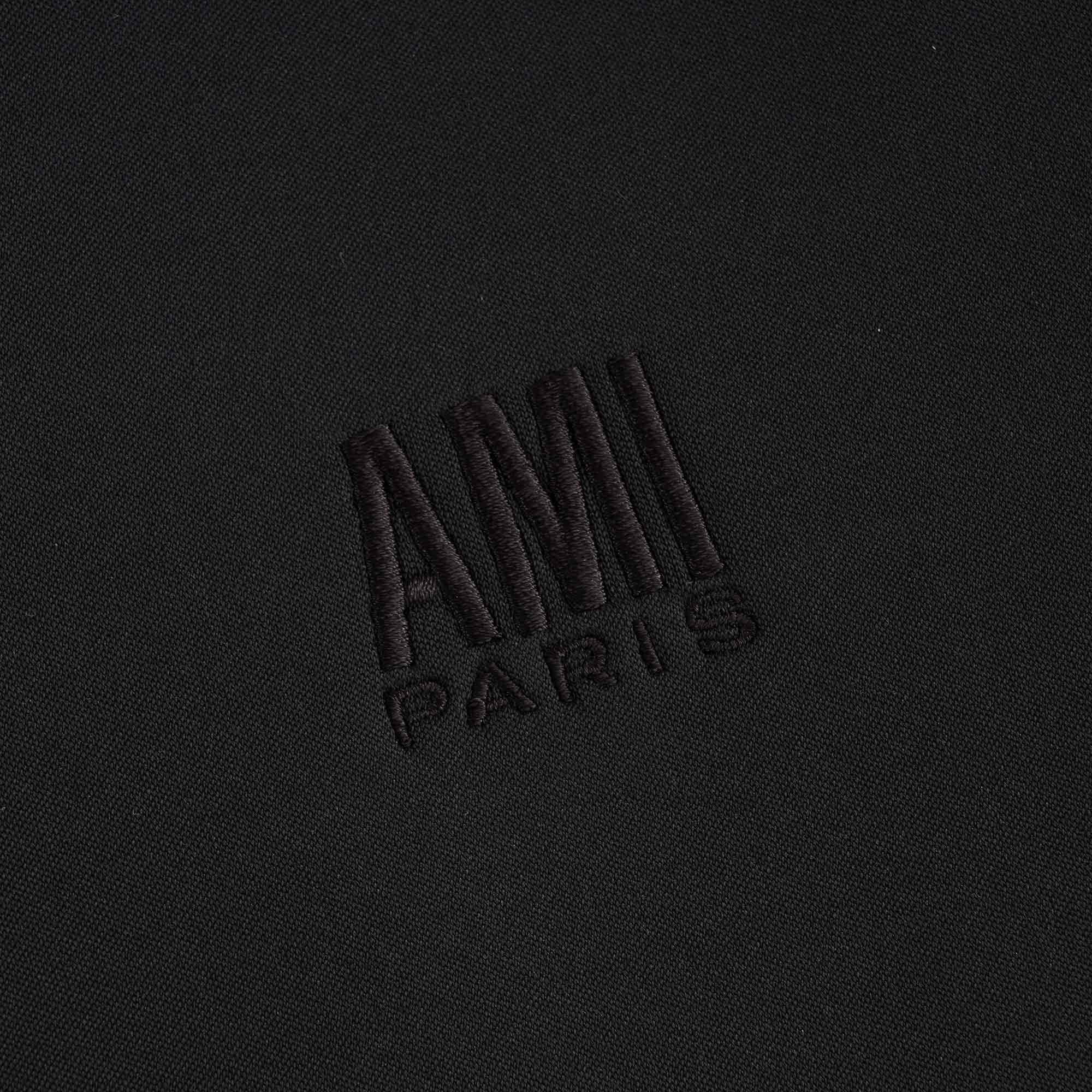 AMI Embroidered Half-Zip Sweatshirt - Black