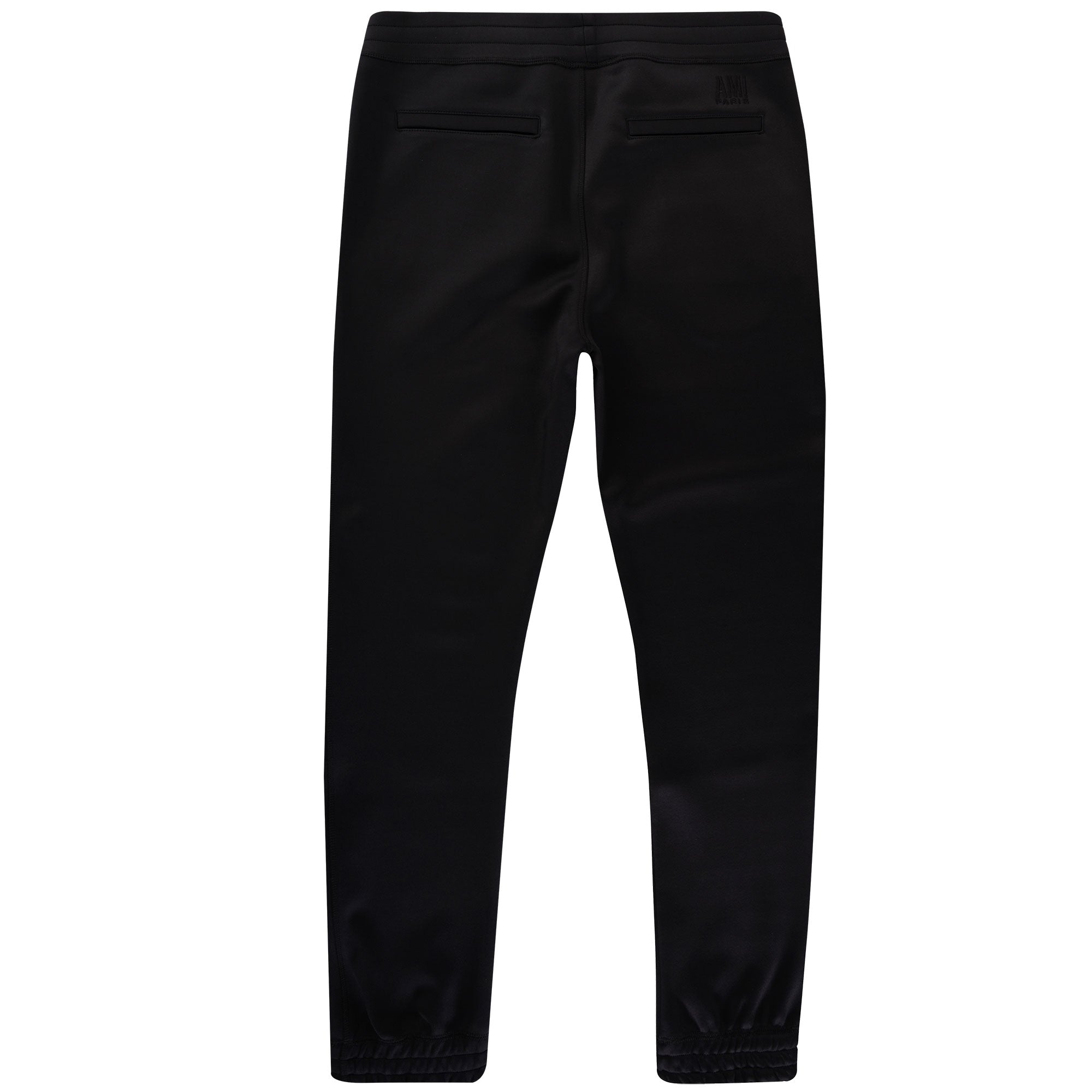 Rear view of the black jogging bottoms, showing the complete design from behind.