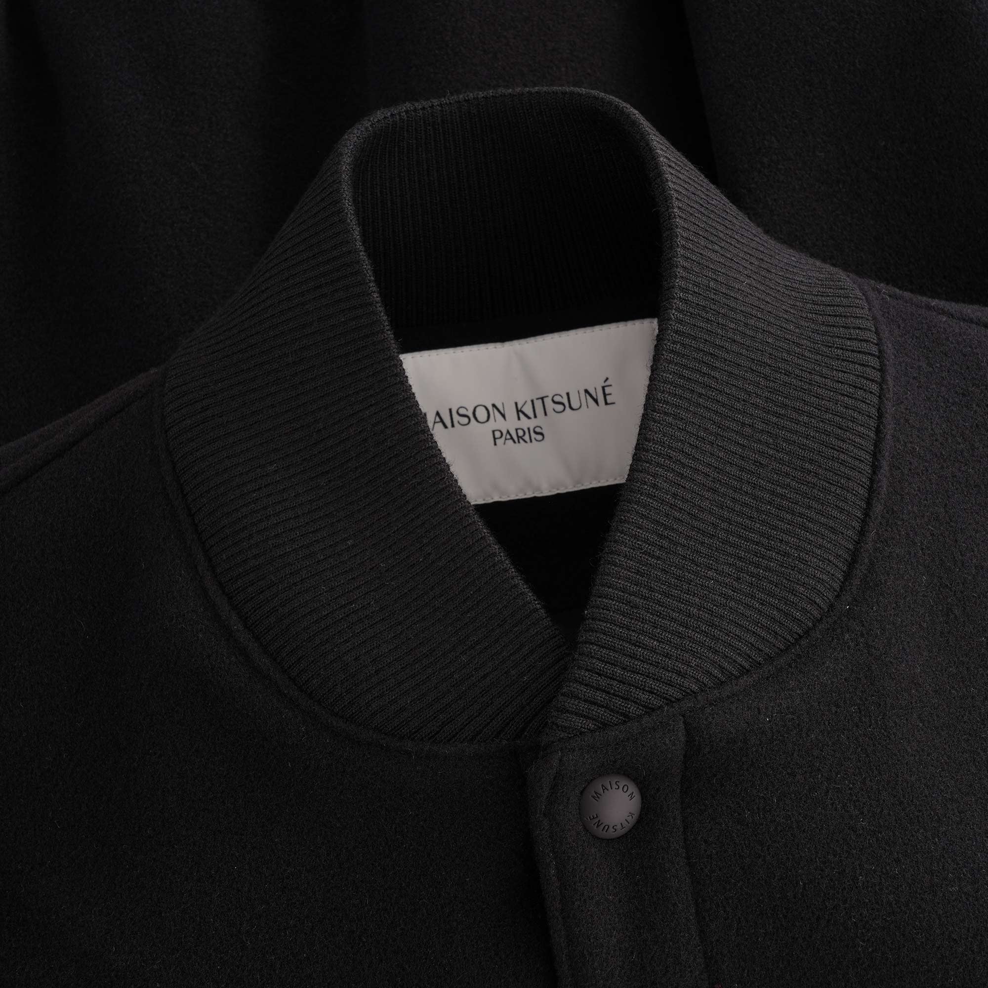 Maison Kitsune Classic Teddy Jacket - Black