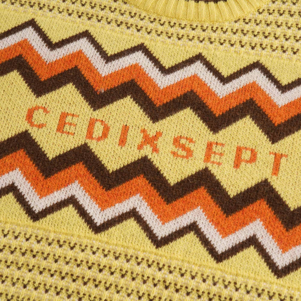 C17 Jeans Script Peaks Knitted Sweatshirt - Lemon Mix