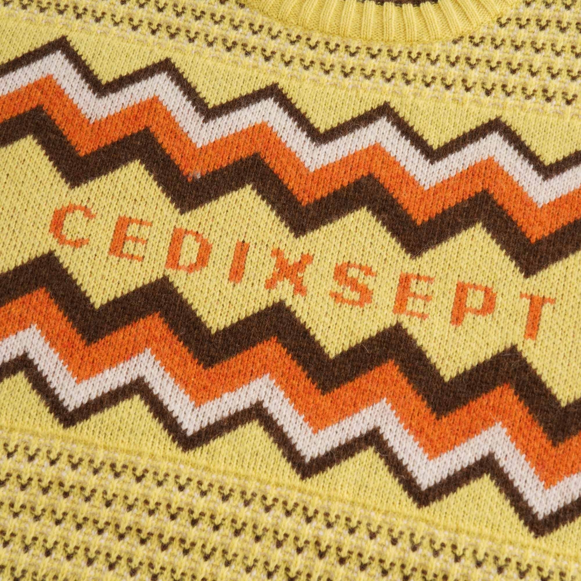 C17 Jeans Script Peaks Knitted Sweatshirt - Lemon Mix