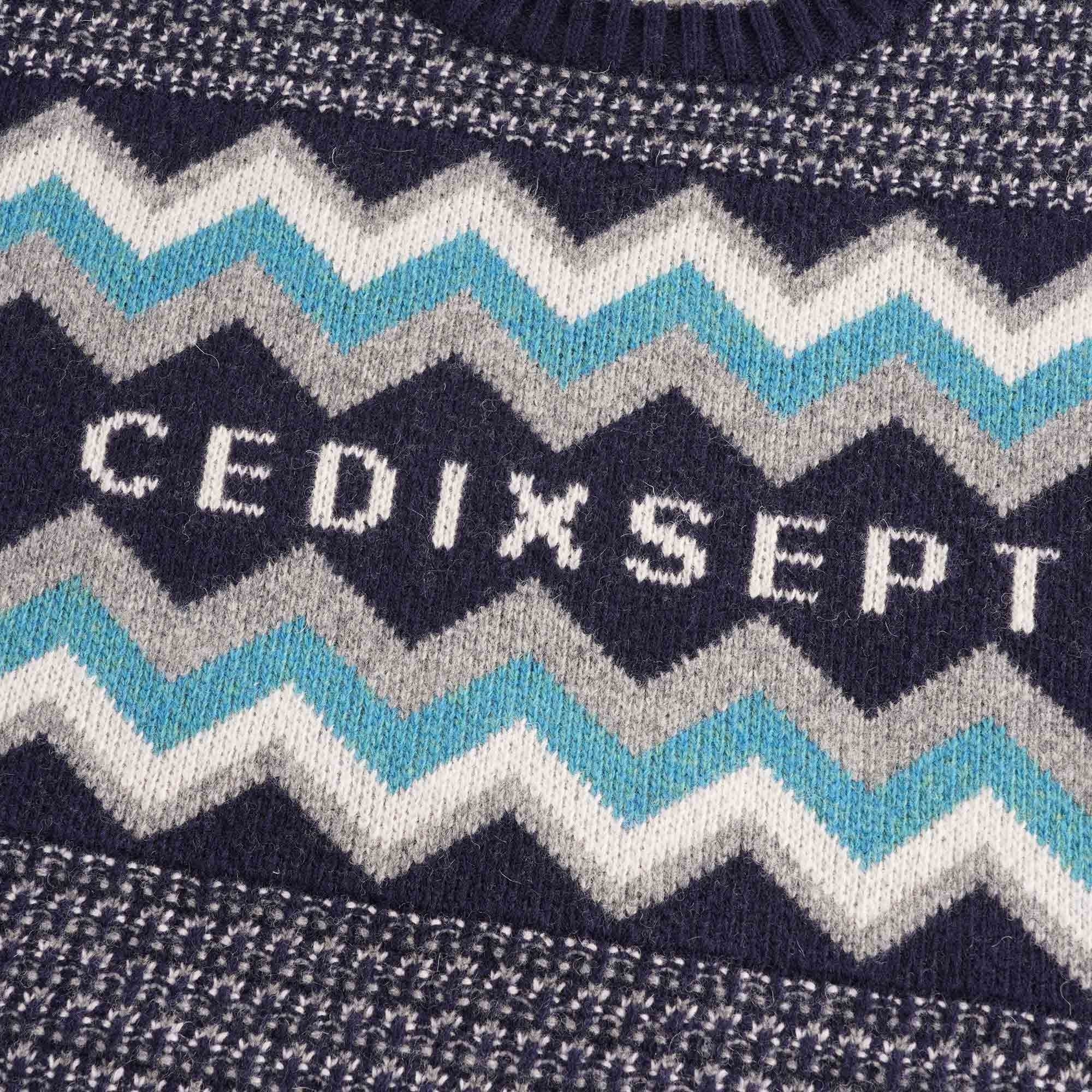 C17 Jeans Script Peaks Knitted Sweatshirt - Navy Blue