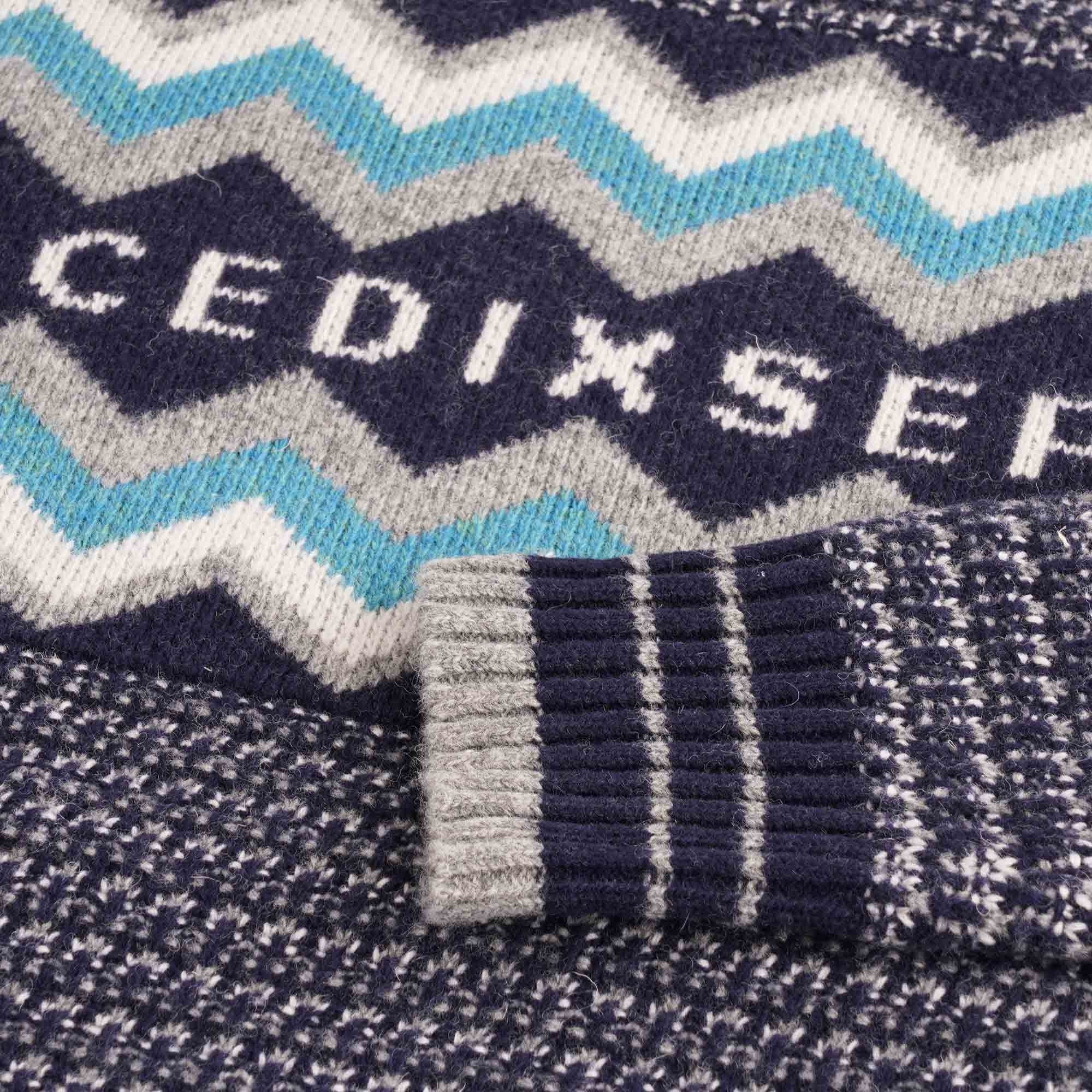 C17 Jeans Script Peaks Knitted Sweatshirt - Navy Blue