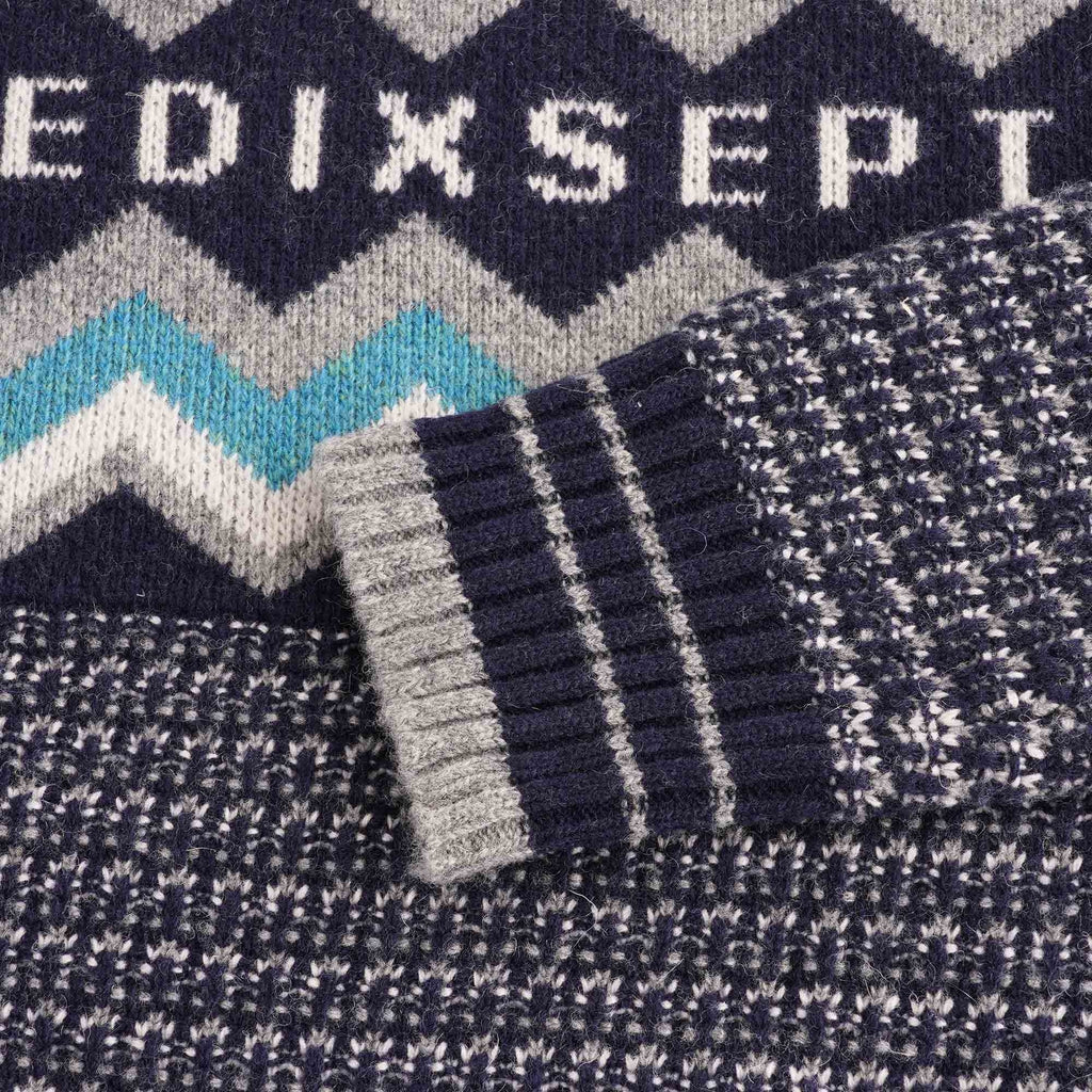 C17 Jeans Script Peaks Knitted Sweatshirt - Navy Blue