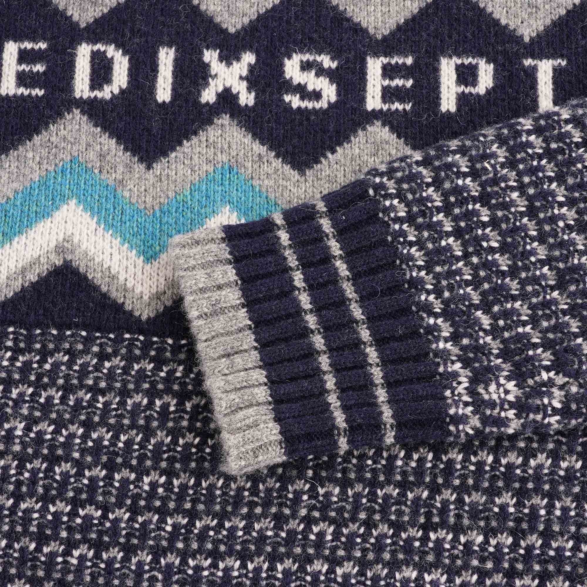 C17 Jeans Script Peaks Knitted Sweatshirt - Navy Blue