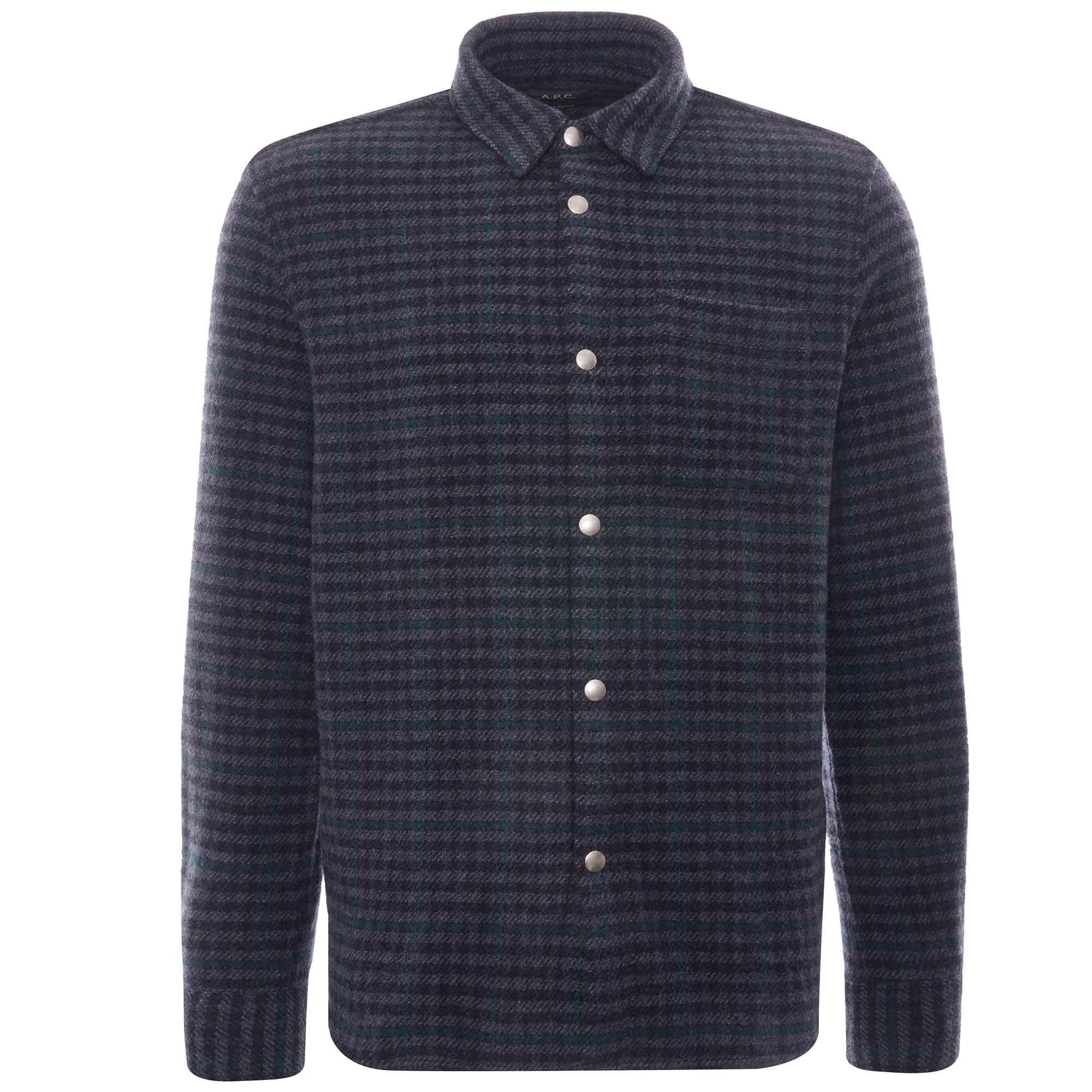 A.P.C. Trek Recycled Check Overshirt - Dark Navy
